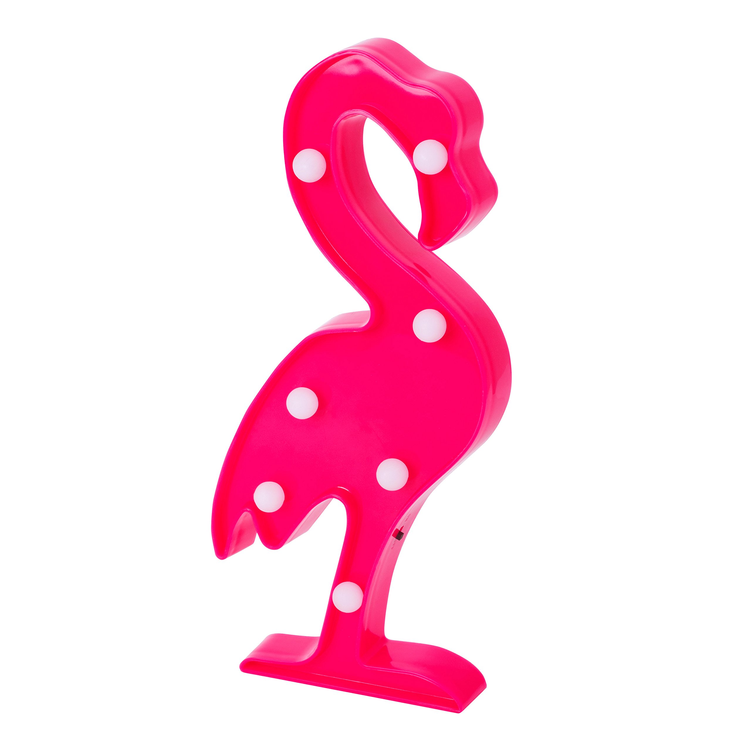 Free Standing Marquee LED Flamingo Light - Pink Plastic Outdoor Decoration for Pool Party, Garden, Wedding & Backyard Decor
