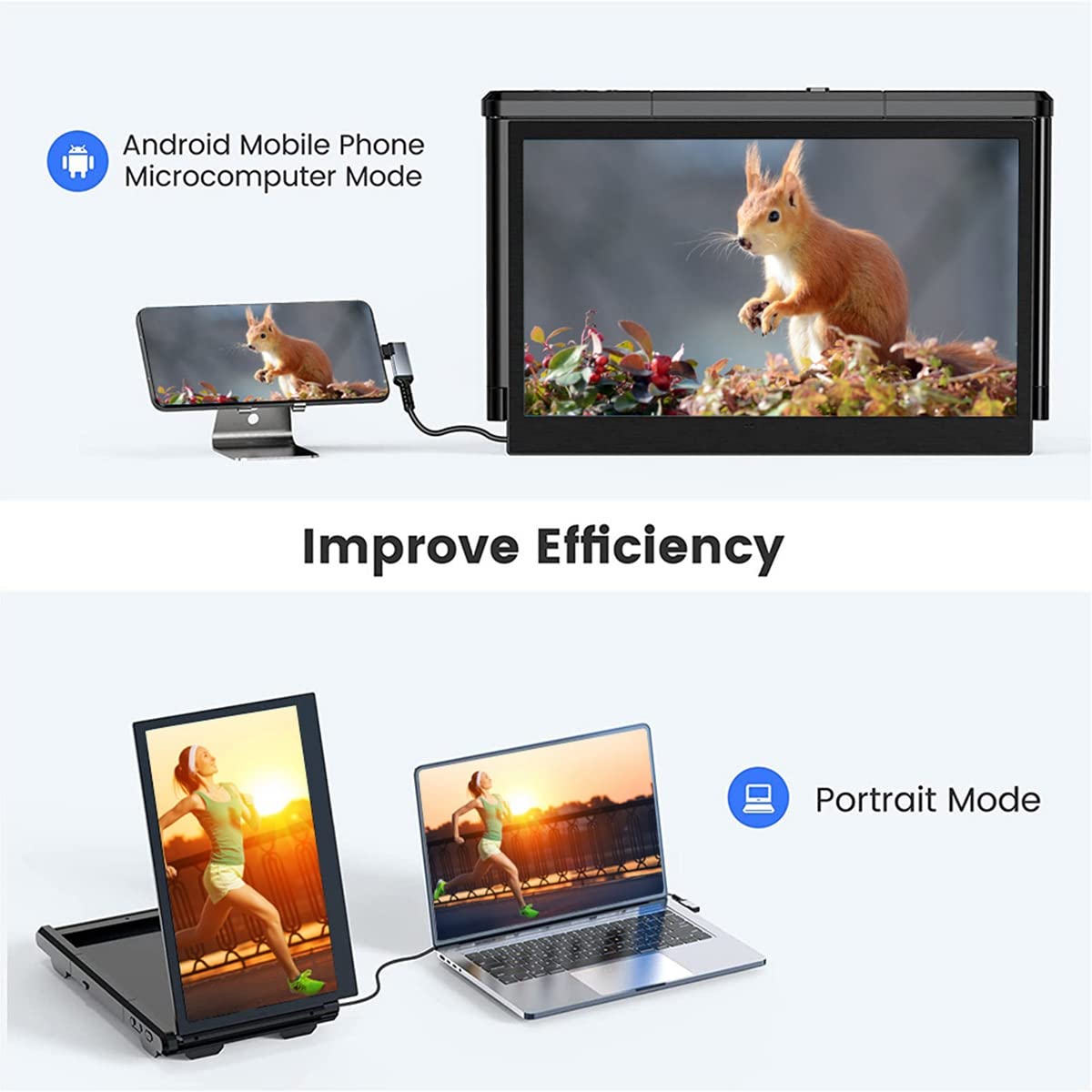 12 Inch Portable Foldable Laptop Extension Screen - Secondary Monitor for MacBook, Windows, Gaming & Work - Expand Your Display for Multitasking & Productivity