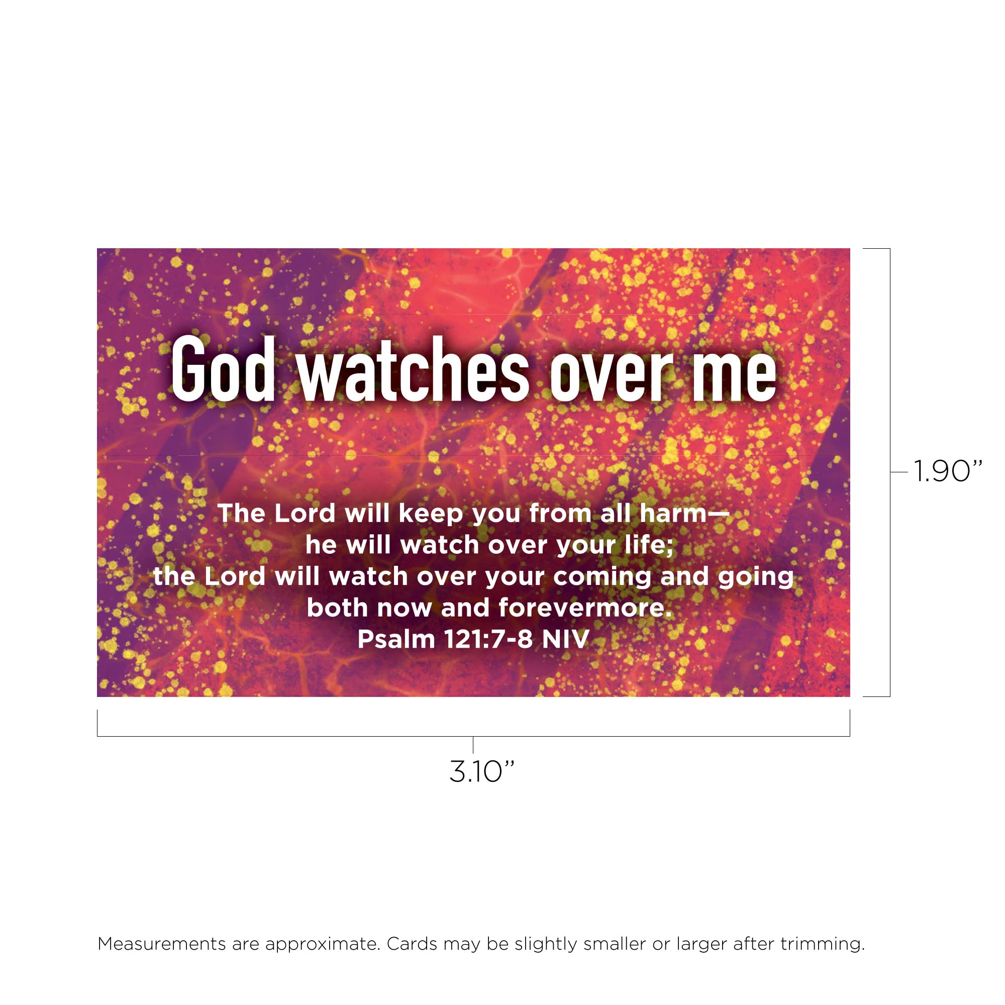 Bulk Pack of 25 'God Watches Over Me' Psalm 121:7-8 Scripture Cards - Christian Bible Verse Affirmation Cards for Kids, Sunday School, Youth Group & Church Ministry - Perfect for Daily Devotions, Bible Study & Spiritual Encouragement