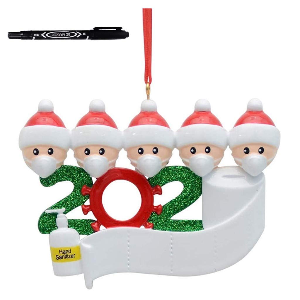 2020 Personalized Survived Family Santa Claus Christmas Ornament - Hanging Pendant Decor for Tree, Closet & Windows (Includes 1 Pen) - Perfect for Holiday Home Decor & Gift Giving