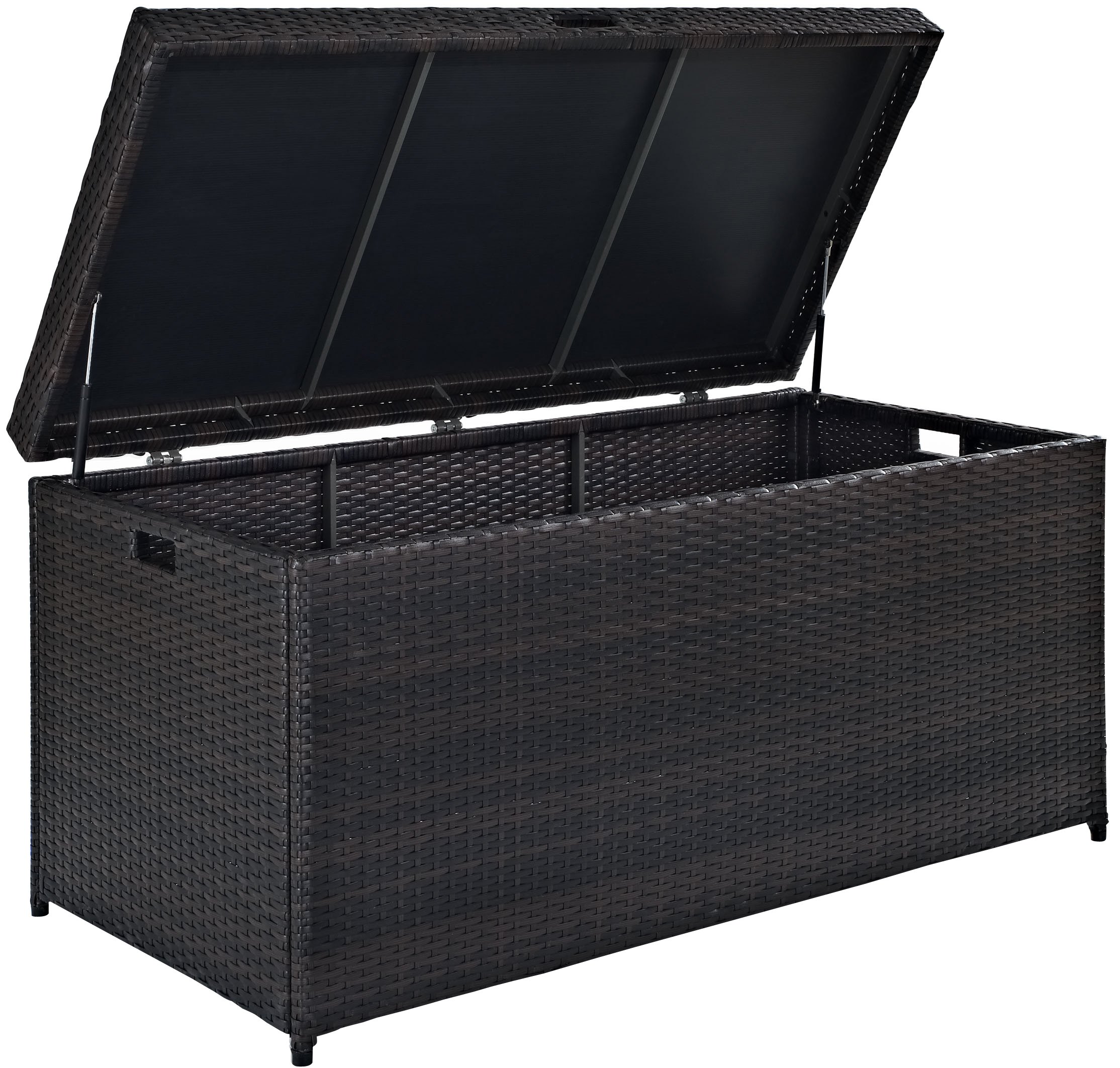 Crosley Palm Harbor Wicker Outdoor Storage Box - Waterproof Patio Furniture Cushion Organizer, Pool Toy Storage Container for Backyard, Deck & Poolside - Brown