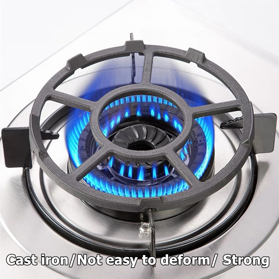 Cast Iron Wok Support Ring - Non-Slip Gas Burner Reducer for Moka Pot, Coffee Maker & Small Saucepan | Heavy Duty Stove Extender & Trivet for Gas Hob | Perfect for Camping, Outdoor Cooking & Home Kitchen Use