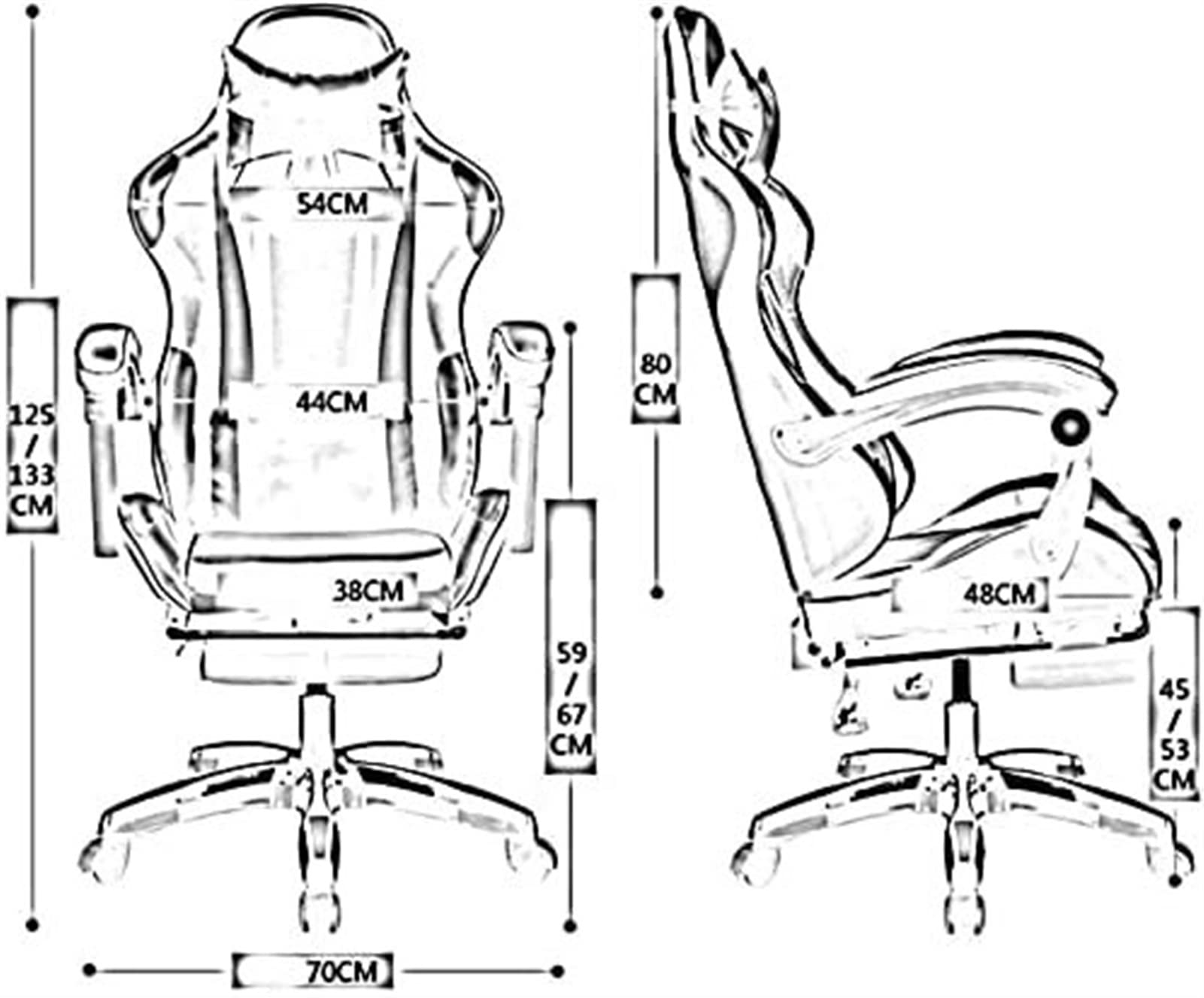 Ergonomic Gaming Office Chair with High Back & Footrest - Racing Style Computer Desk Chair for Work & E-Sports (White) - Perfect for Home Office, Gaming Setup & Professional Workspaces