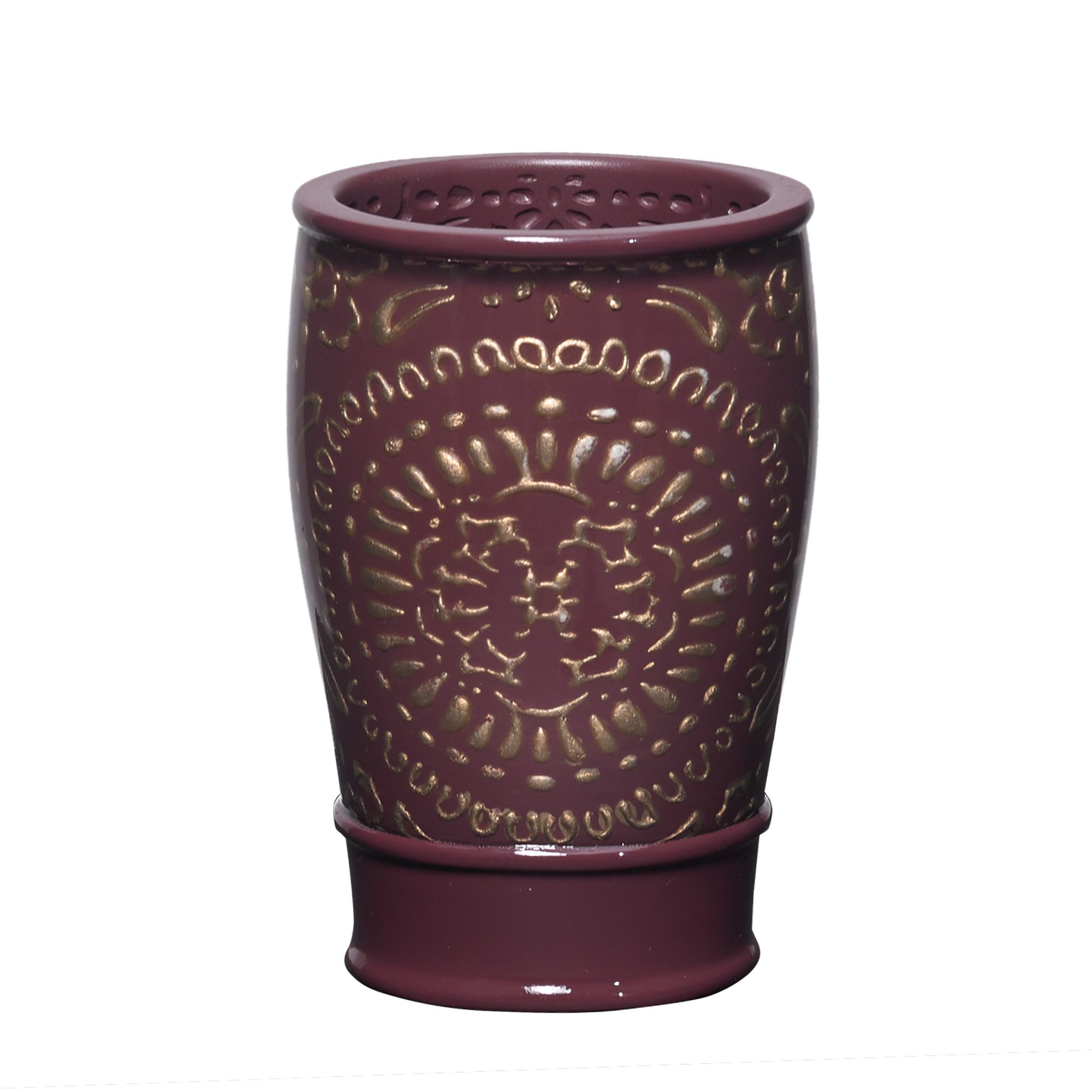 Vescade Burgundy Bath Tumbler - Insulated Stainless Steel Cup with Lid & Straw for Hot/Cold Drinks - Perfect for Home, Office, Gym & Travel Use