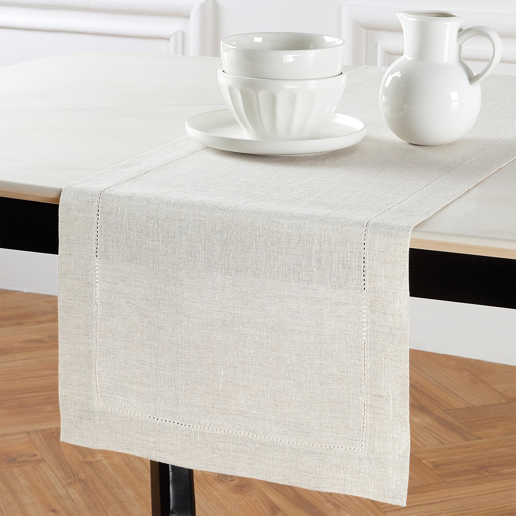 Sonoma Hemstitch Table Runner - Elegant Linen Table Decor for Dining & Special Occasions | Perfect for Weddings, Holidays & Home Decor