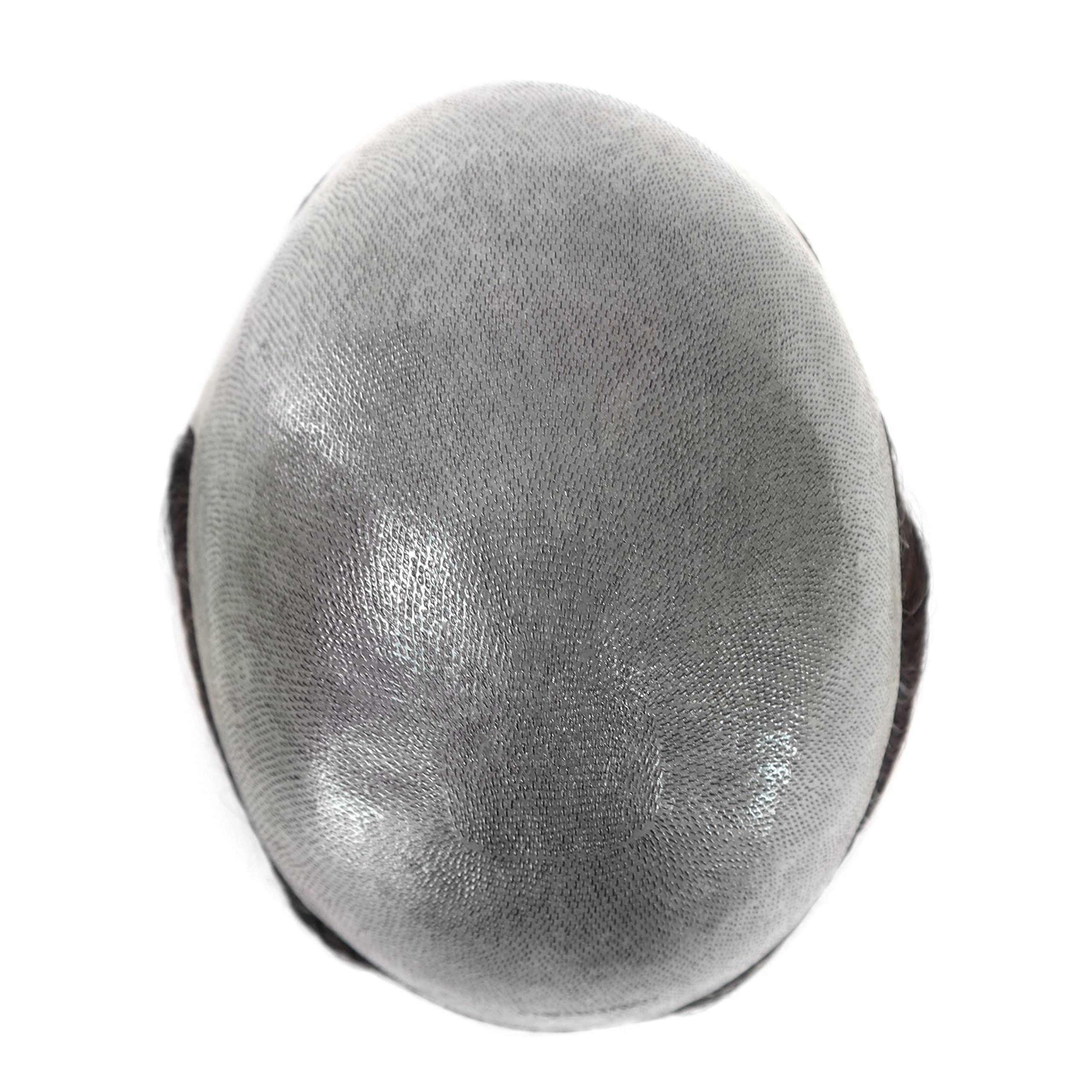 Premium Men's Toupee Hairpiece - 100% Human Hair Replacement System with Thin Skin & Hand-Tied Knots (#310) - Natural Look for Thinning Hair, Baldness & Daily Styling