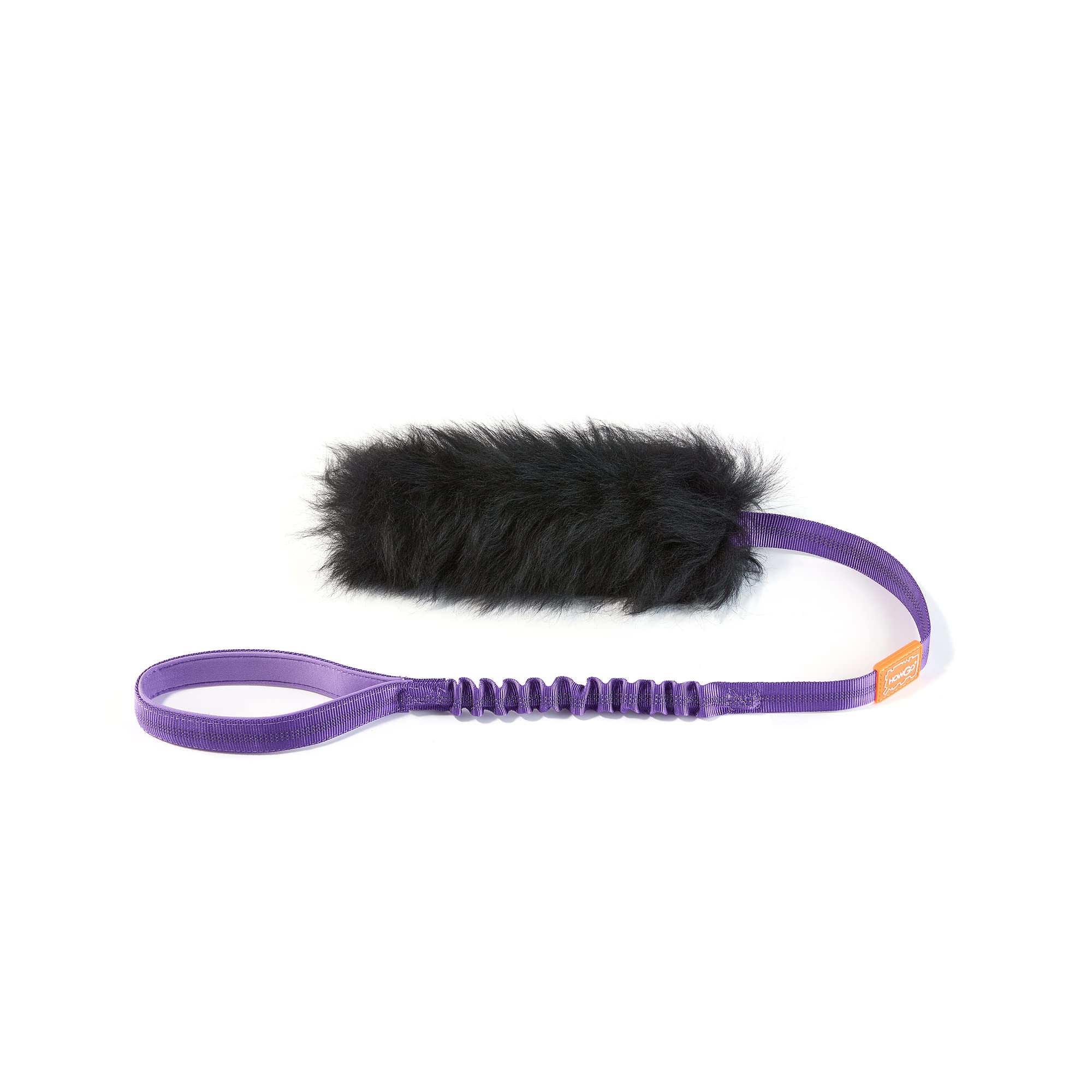 HOWGO Dog Rope Toy - 100% Natural Sheepskin Chew Toy with Authentic Sheep Smell, Durable Bungee Chaser Tug Toy for Small Medium Large Dogs - Perfect for Fetch, Training & Interactive Play (Purple, Long Without Ball)
