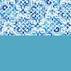 Blue Watercolor / Light Aqua Blue