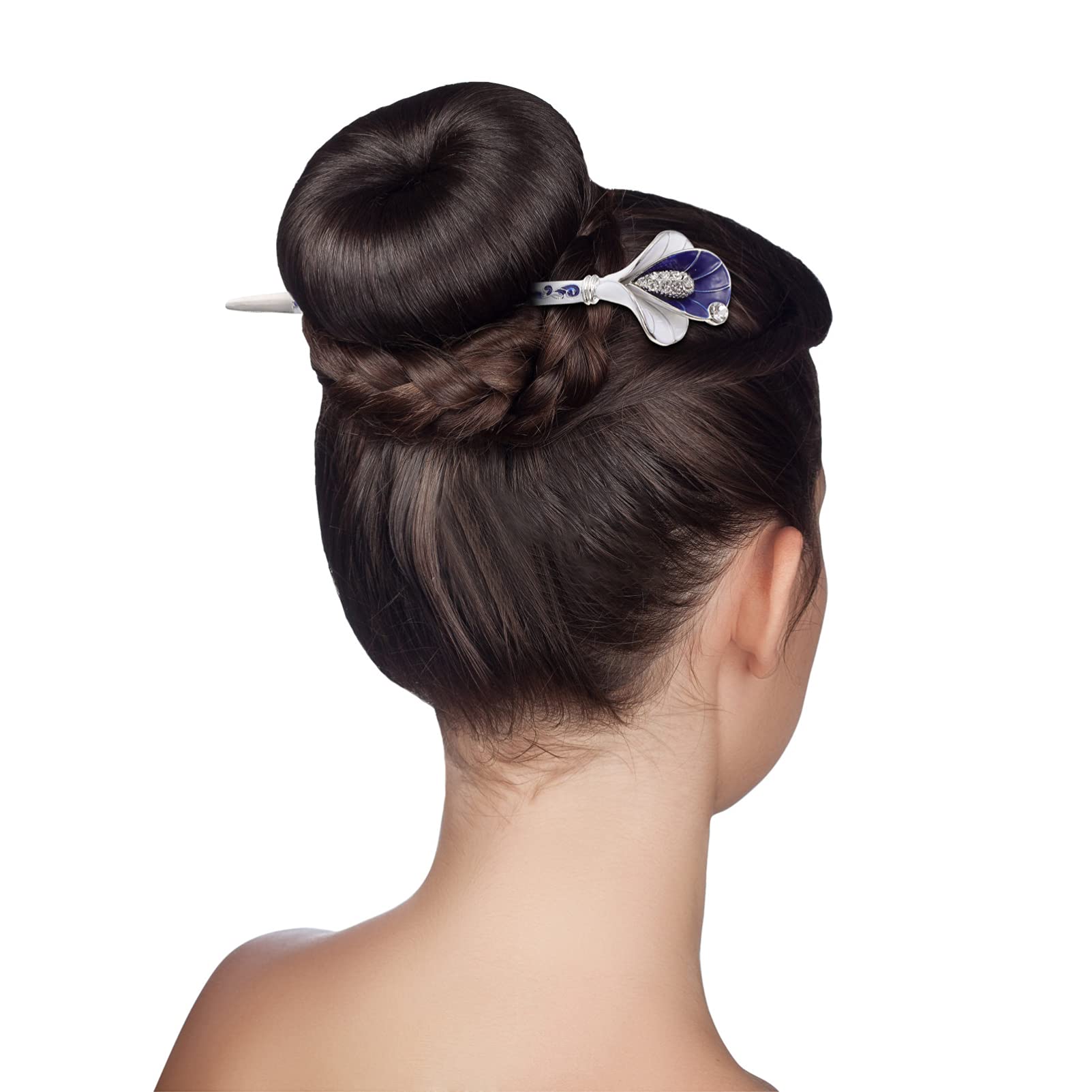 Beaupretty Rhinestone Hair Stick - Chinese Style Hair Bun Chopstick, Flower Hair Pin for Women, Traditional Antique Hair Barrettes, Hanfu Hair Accessory - Perfect for Weddings, Cosplay, and Traditional Chinese Costume Styling