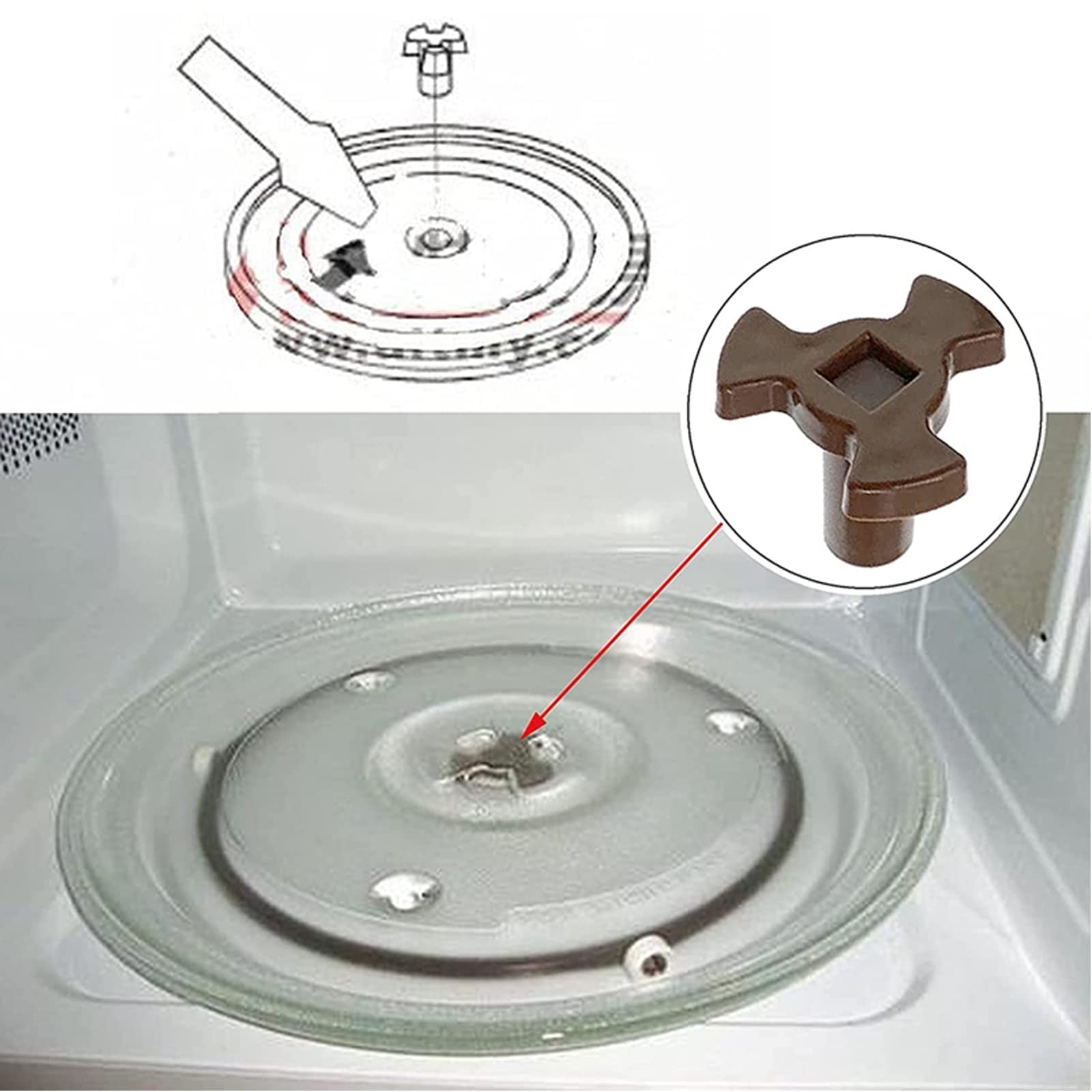 3-Pack Microwave Turntable Coupler Replacement Kit with 2 Roller Guides - Compatible with Most Microwave Ovens - Y-Shaped Drive Coupling for Glass Tray - Perfect for Broken Turntable Repair & Appliance Maintenance