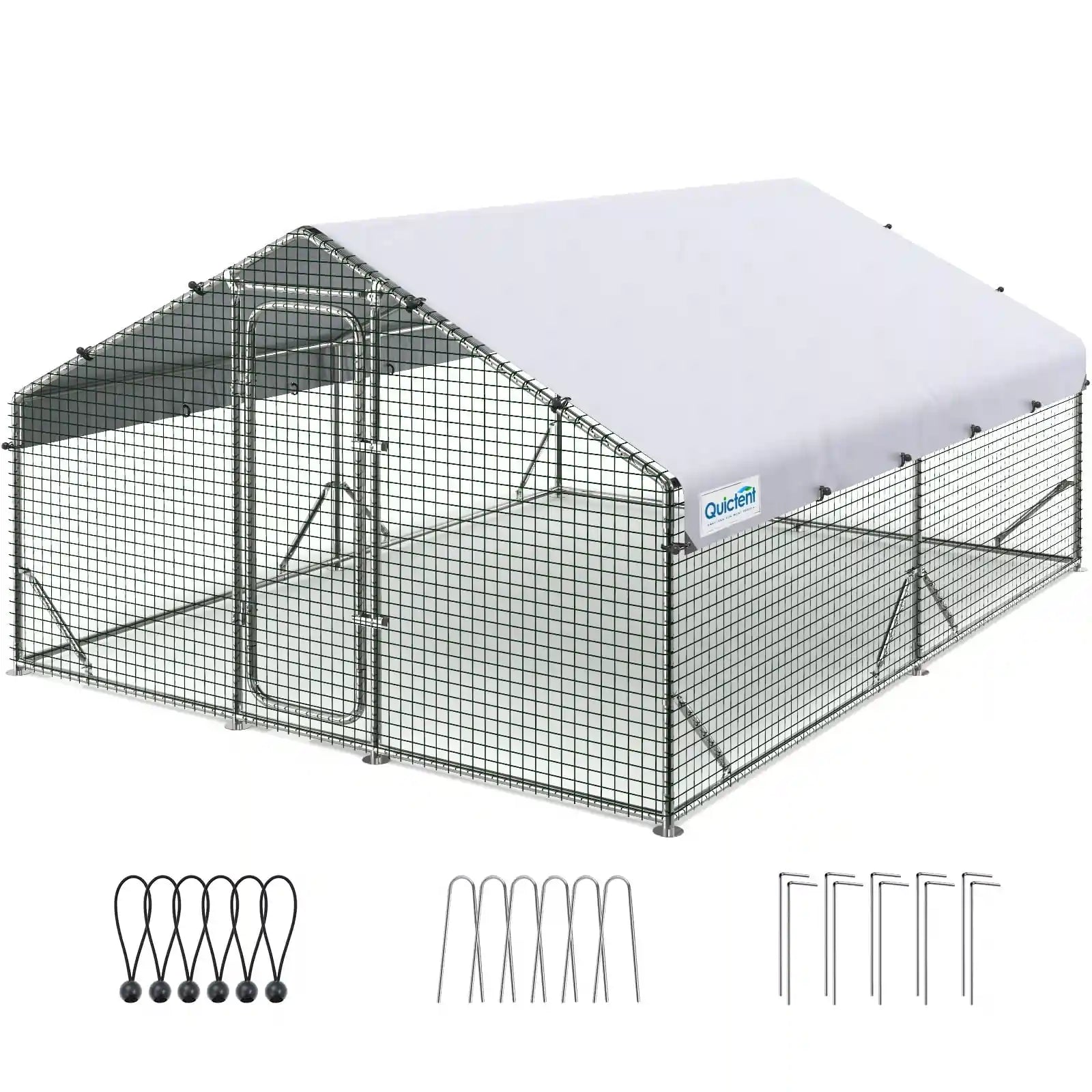 Large Metal Chicken Coop Run - Durable Outdoor Poultry Pen for Hens & Roosters - Perfect for Backyard Farming & Free Range Chicken Keeping