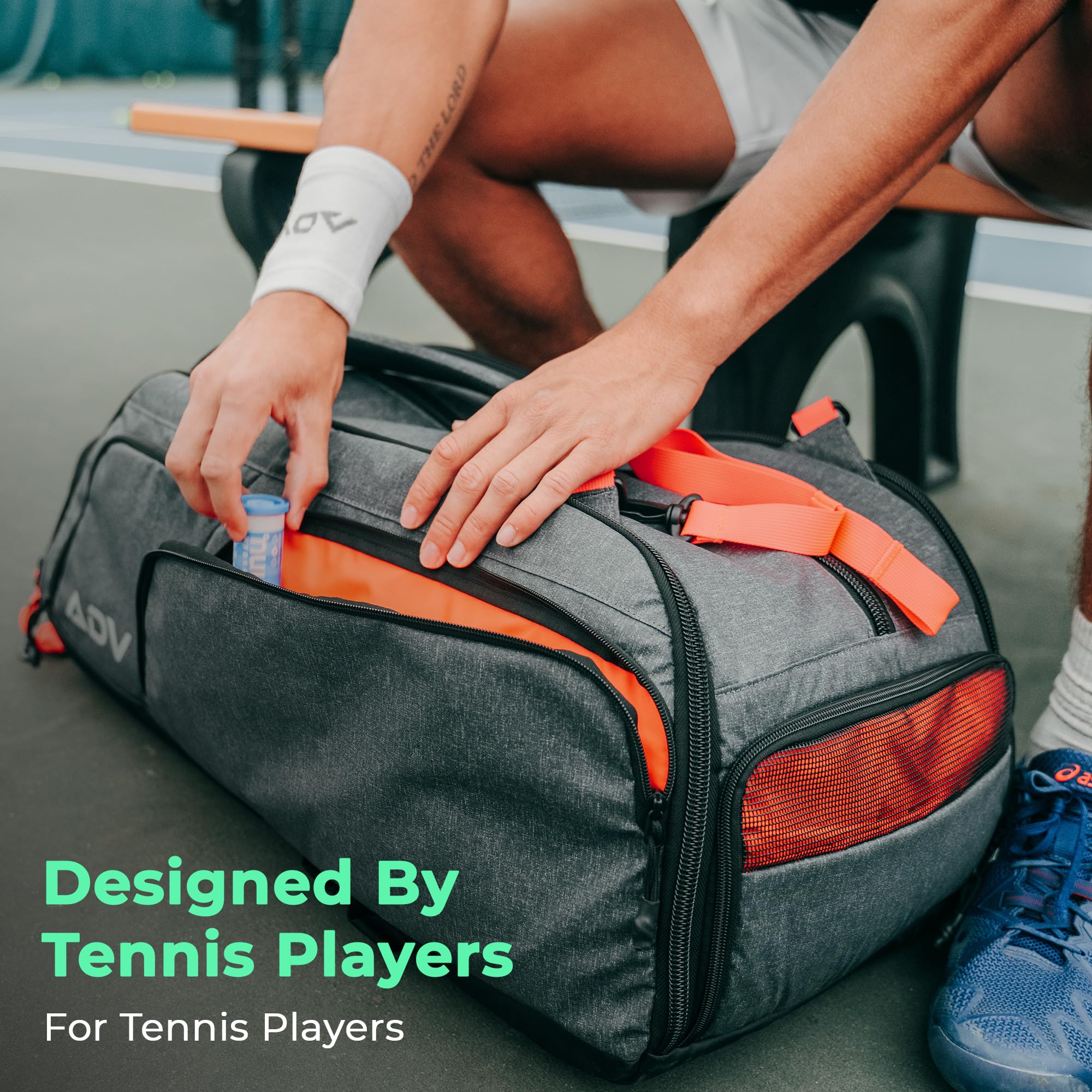 ADV Pro Tennis Bag V3 - Premium Tennis Racquet Backpack with Cooler Pocket, Ventilated Shoe Compartment & Smart Organization | Perfect for Men & Women Players | Ideal for Tournaments, Practice & Gym