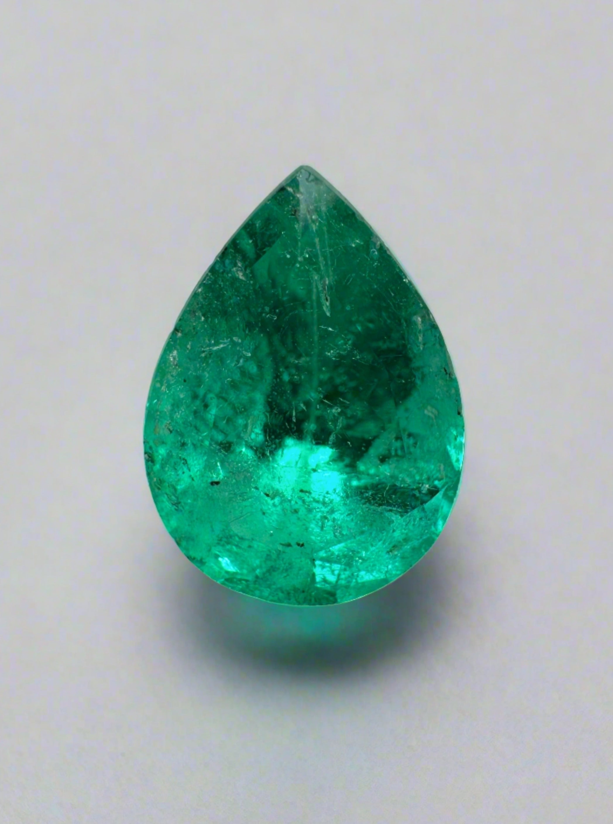 1.15 Carat Medium Green Natural Loose Colombian Emerald Pear Cut Gemstone for Jewelry Making, Engagement Rings & Fine Collections