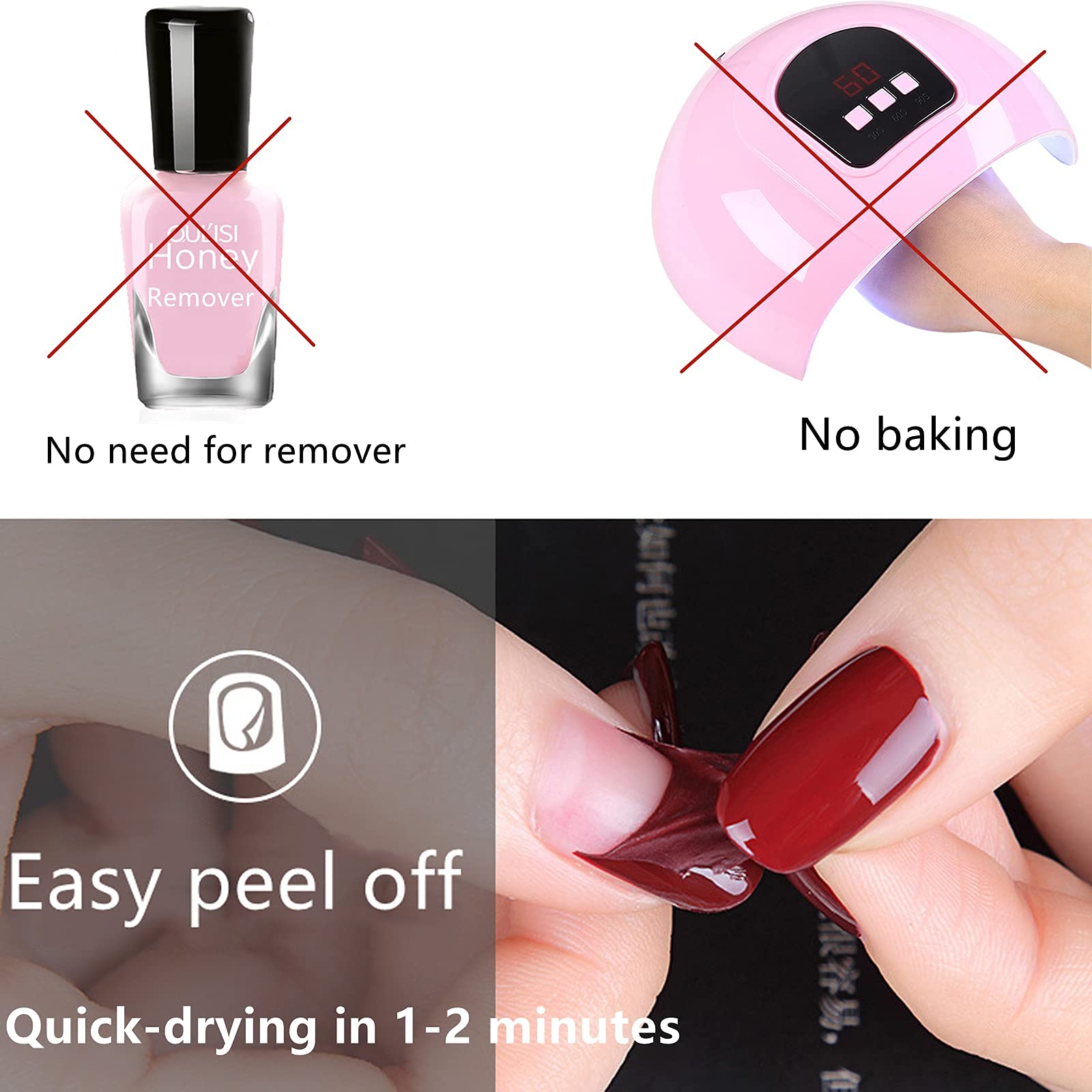 OUL'ISI Non Toxic Quick Dry Nail Polish Set - 10 Bottles Water Based Nail Polish for Women, Fingernail & Toenail, Easy Peel Off, Non Gel Formula | Perfect for Home Manicures, Salon Nail Art & Gift Giving