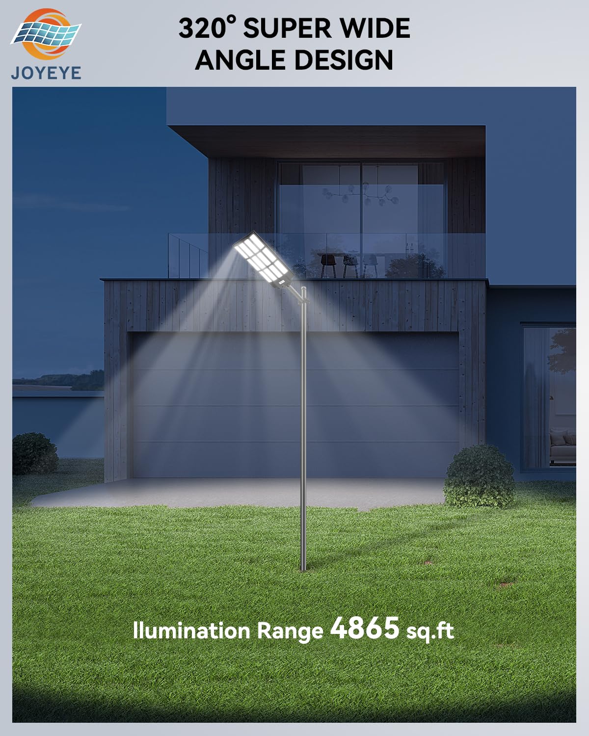 9000W Solar Street Lights Outdoor - Commercial Solar Parking Lot Lights with Motion Sensor & Remote Control, IP66 Waterproof, Wide Angle Dusk to Dawn Lighting (2 Pack) - Perfect for Driveways, Pathways, Yards, and Large Outdoor Areas