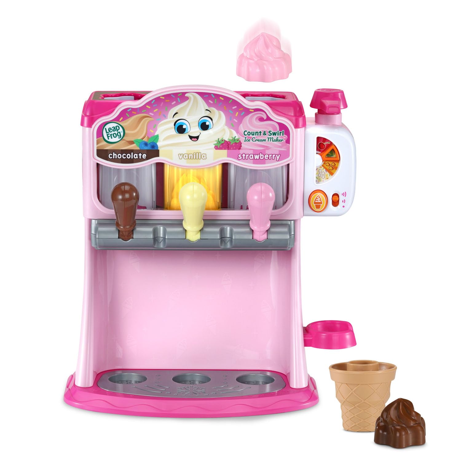 LeapFrog Count and Swirl Ice Cream Maker Toy for Toddlers & Kids Ages 2+ | Pretend Play Learning Game | Pink Educational Playset for Birthday Gifts & Preschool Activities