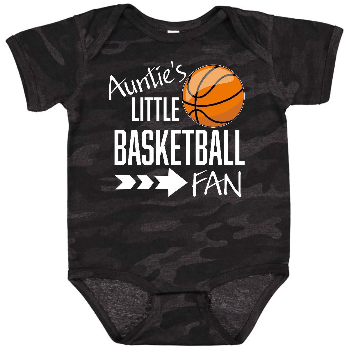 Inktastic Auntie's Little Basketball Fan Baby Bodysuit - Cute Infant Basketball Outfit for Game Day, Sports Events & Family Photos