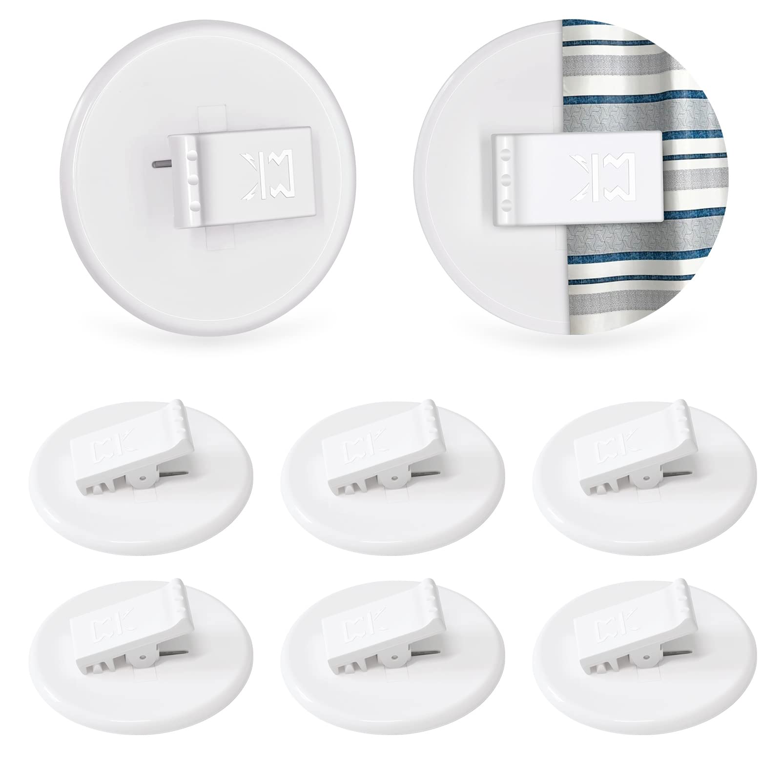 Kitosun Waterproof Shower Curtain Clips - 8PCS White Bathroom Shower Liner Clips to Prevent Water Splash, Block Wind & Ensure Privacy - Ideal for Bathtub, RV & Home Shower Use