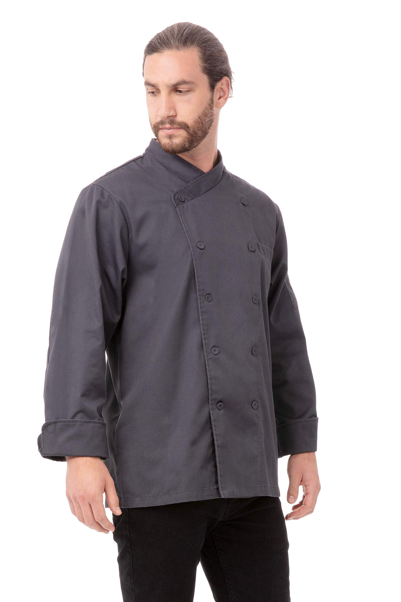 Chef Works Men's Anguilla Professional Chef Coat - Premium White Kitchen Uniform for Cooking, Baking & Culinary Arts
