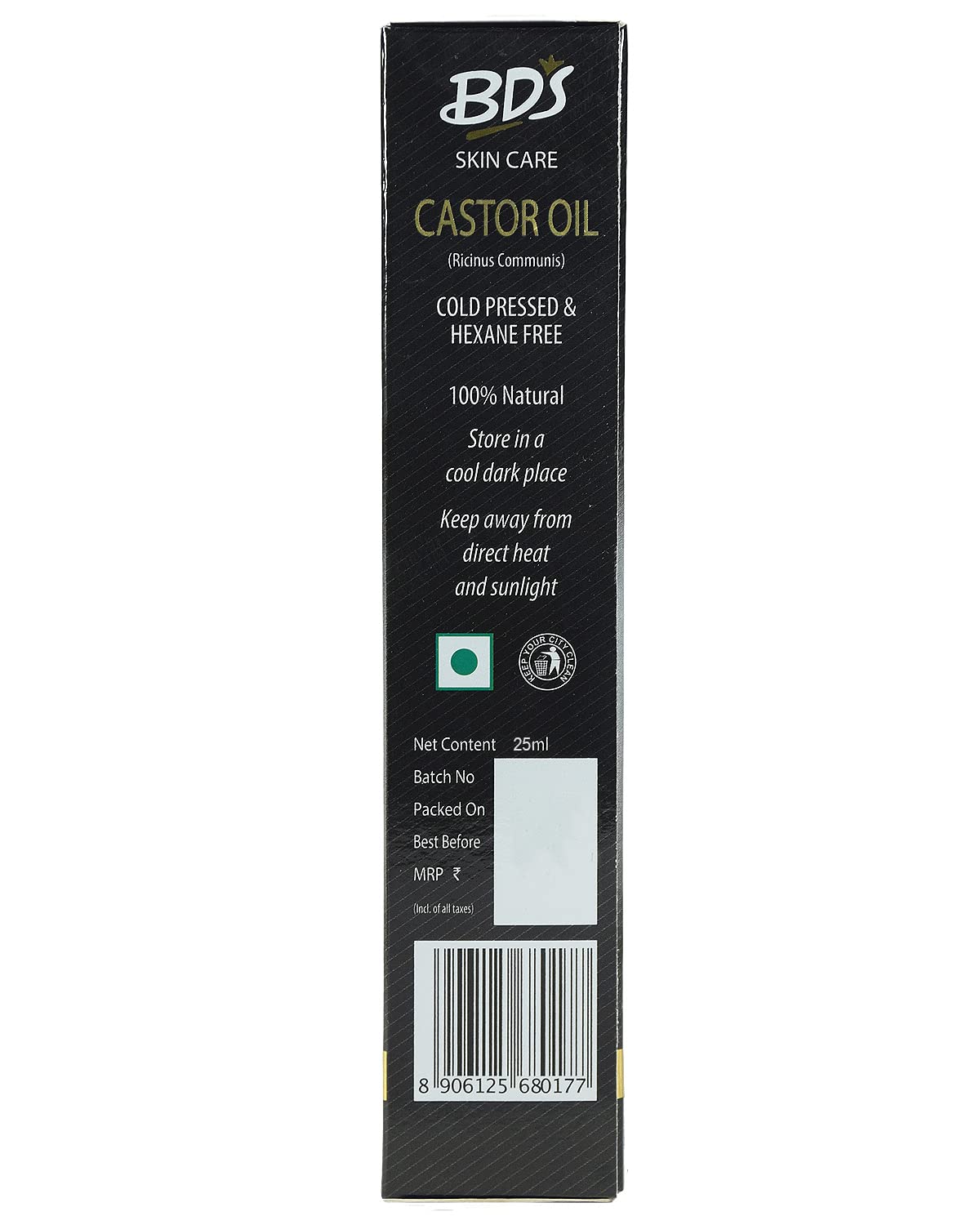 BD's Pure Castor Oil for Skin & Hair Care - Natural Moisturizer & Growth Treatment (Pack of 5) | Perfect for Eyelash Growth, Beard Care & Dry Skin Relief