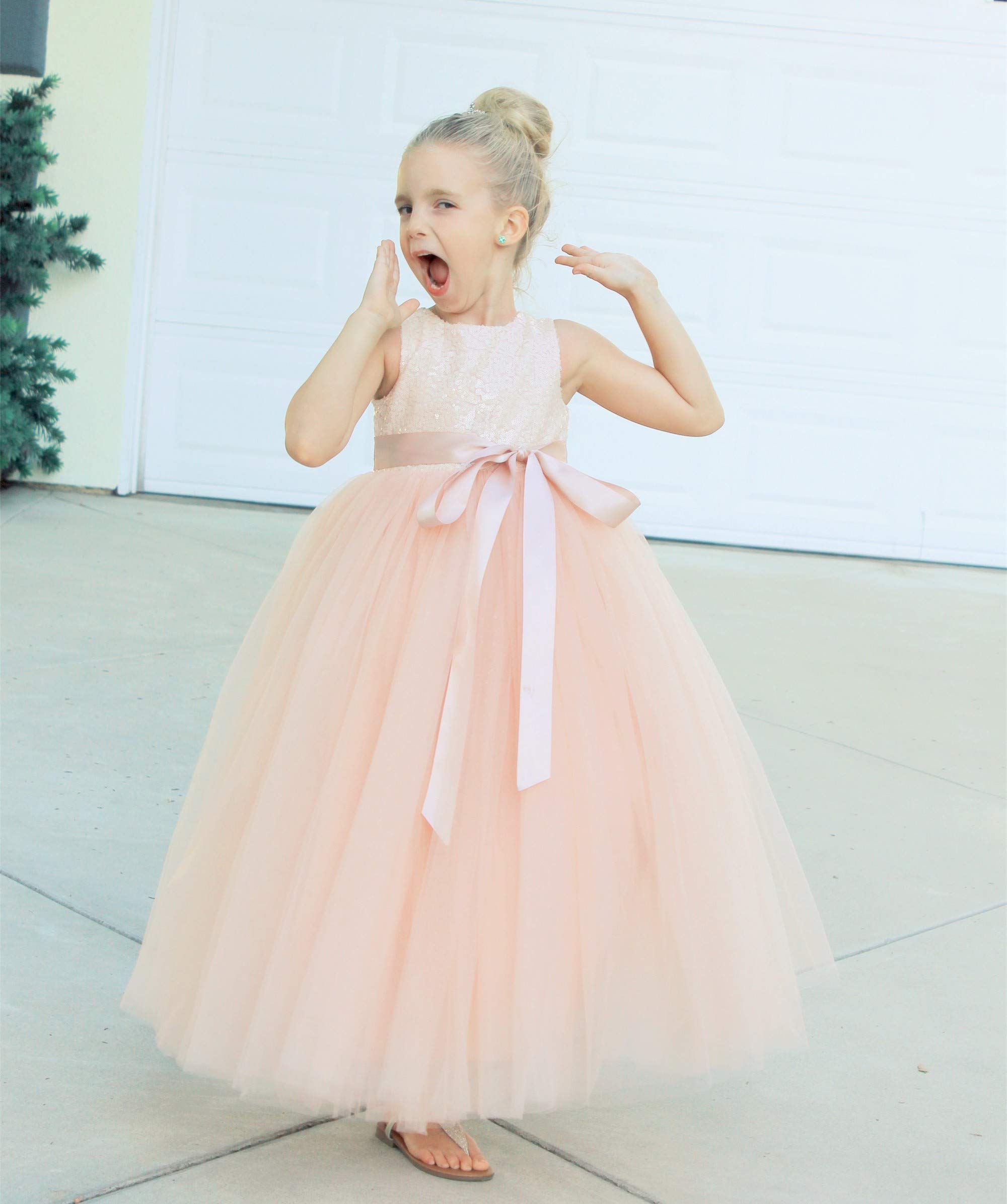 Elegant Heart Cutout Sequin Flower Girl Dress for Weddings & Special Occasions - Formal Party Gown with Sparkly Embellishments (Style 172seq) | Perfect for Pageants, Birthday Celebrations & Holiday Events