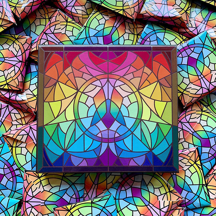 Mini Stained Glass Magnetic Makeup Palette - Empty Refillable Eyeshadow & Blush Case for Travel, DIY Makeup Organization