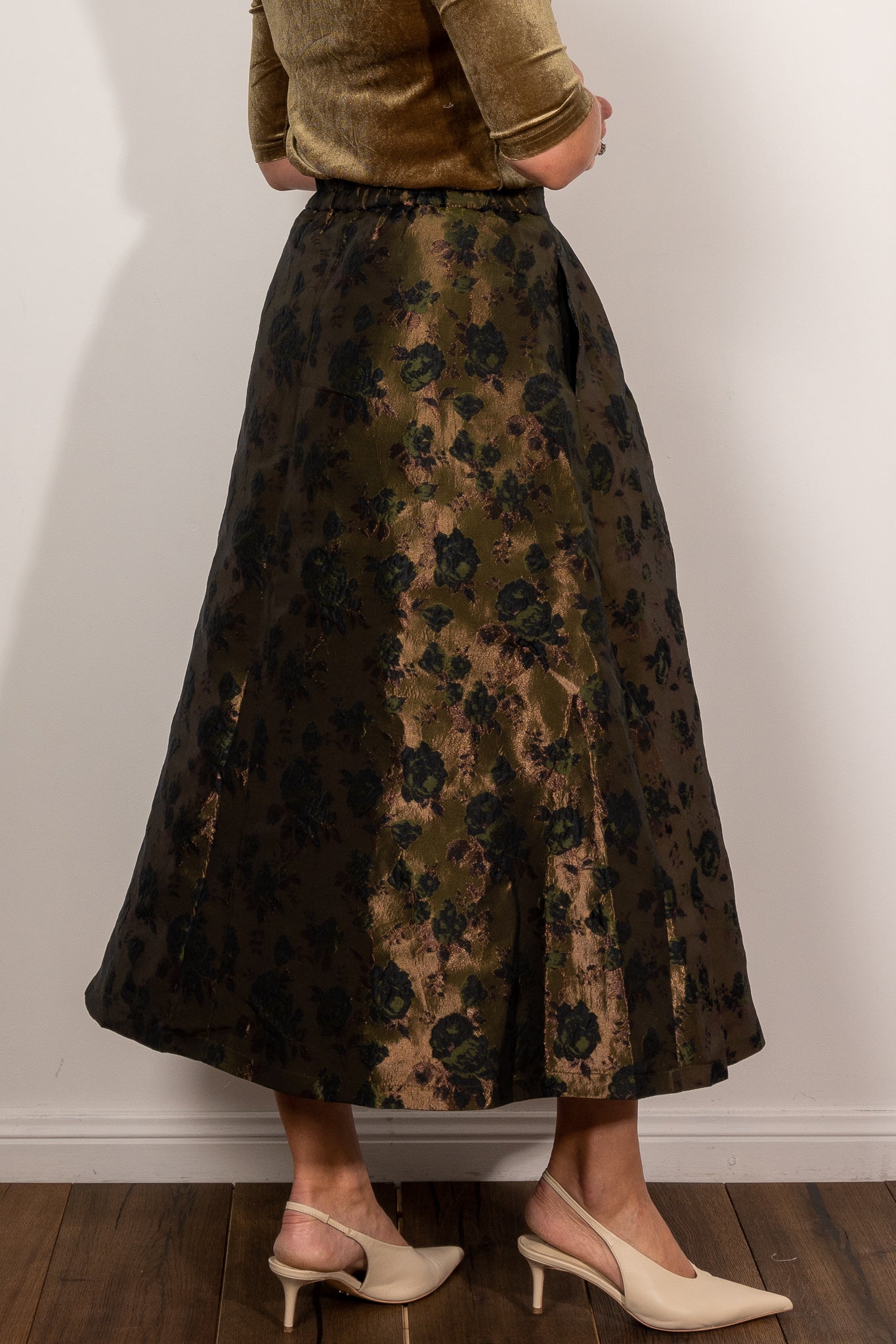 M.A. Dainty Parted Skirt - Women's Fashion Flowy Midi Skirt for Casual Wear, Office & Date Night Outfits