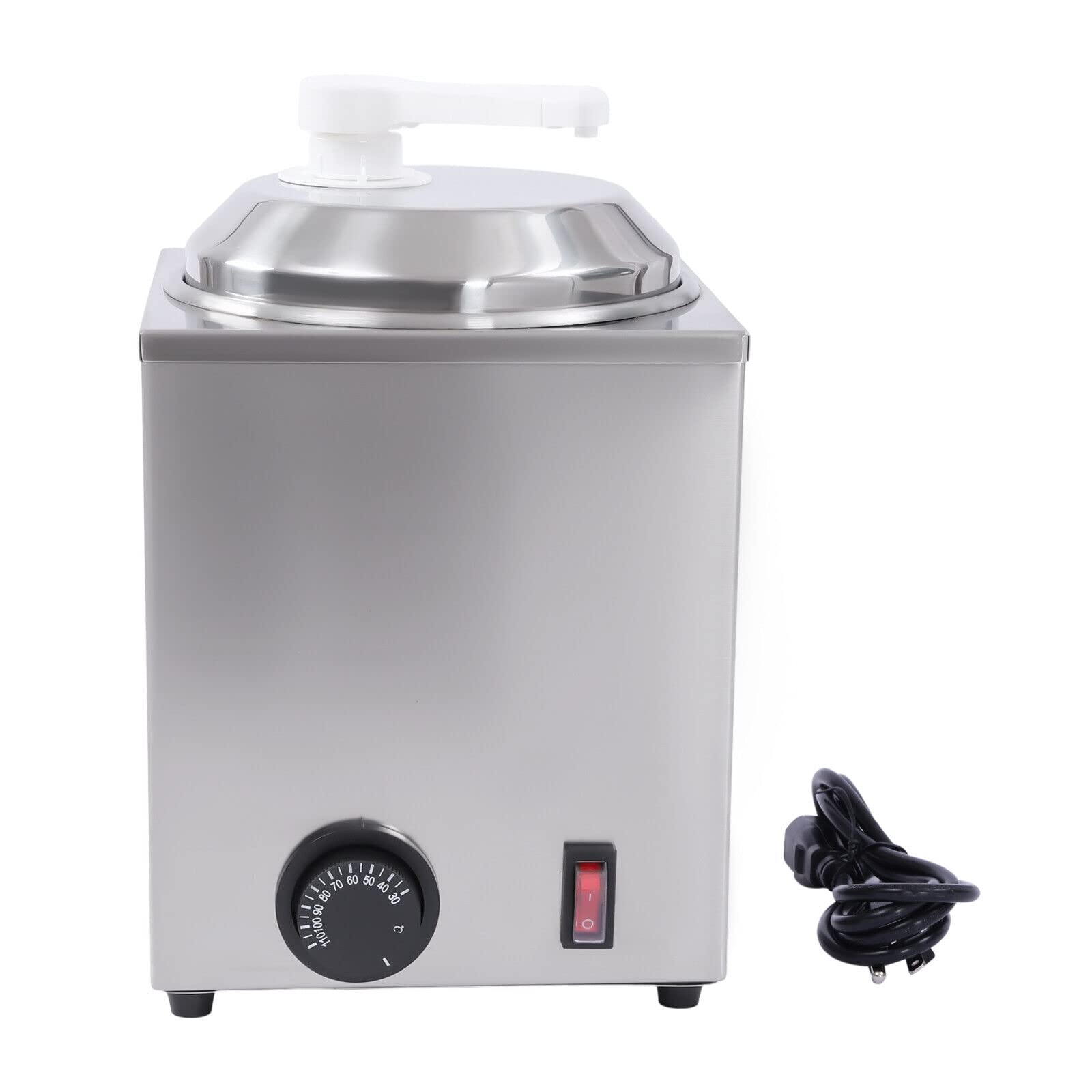 **Electric Cheese Dispenser with Pump - 2.4Qt Stainless Steel Nacho Cheese Warmer, 650W Hot Fudge & Caramel Butter Dispenser - Perfect for Parties, Cinemas & Restaurants**