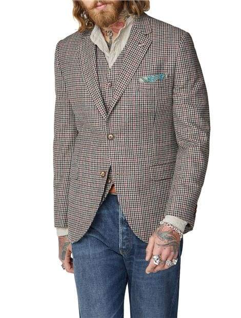 Gibson Mason Fawn Black and Red Check Blazer for Men - Classic Plaid Sport Coat for Business, Office & Formal Events | Perfect for Weddings, Parties & Professional Occasions