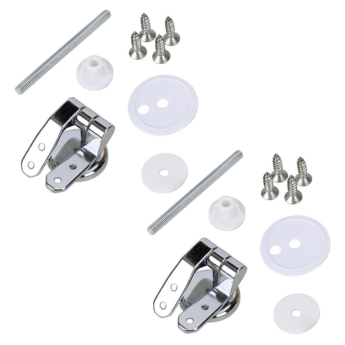 Stainless Steel Toilet Seat Hinges with Screws & Bolts - Durable Zinc Alloy Bathroom Hardware Replacement - Perfect for Home, Hotel & Commercial Restroom Upgrades