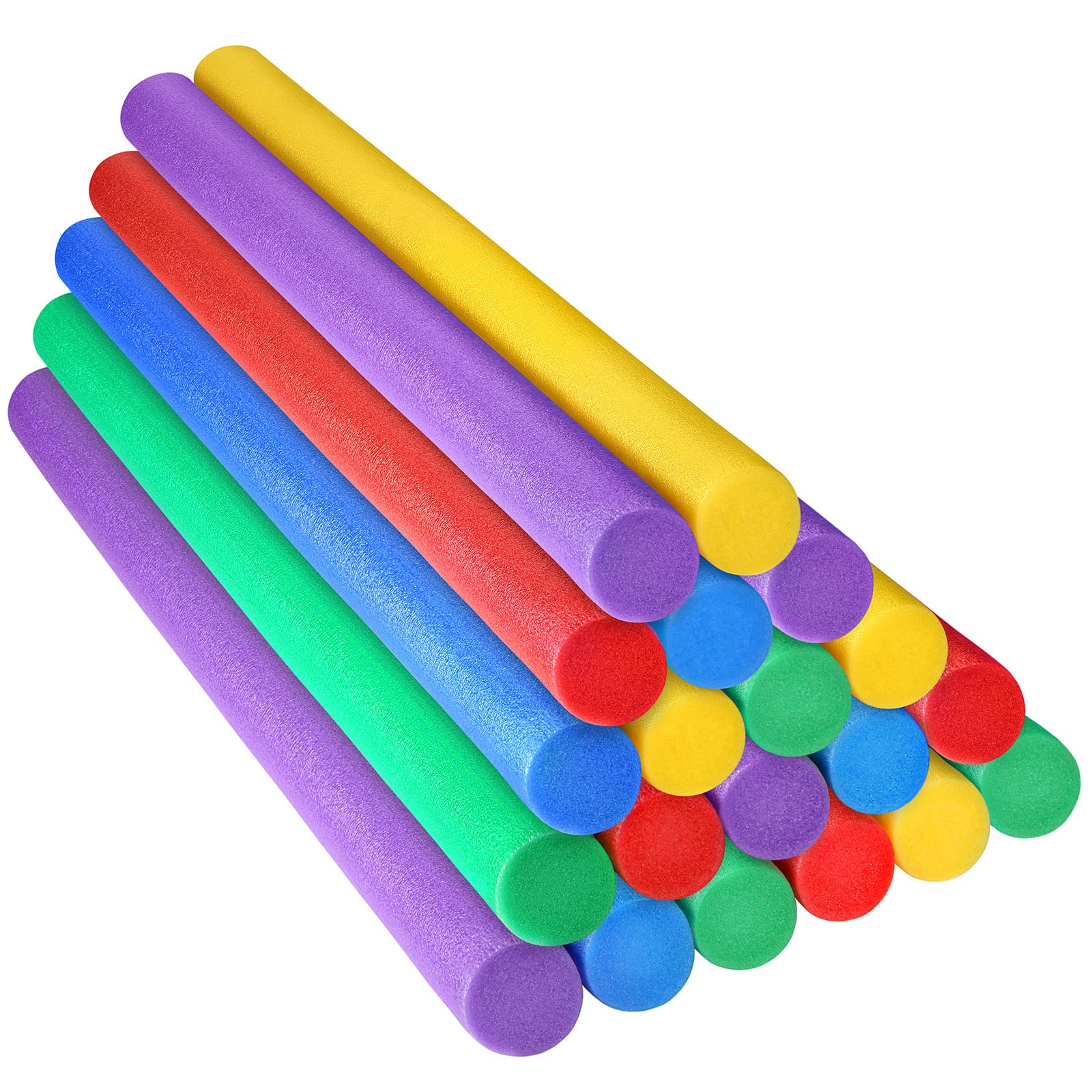 Frienda 20 Pcs Solid Pool Noodles - 1.57 x 35.83 Inches Round Foam Tubes for Kids, DIY Crafts, Swimming Pool Floats, Water Games & Summer Party Decorations