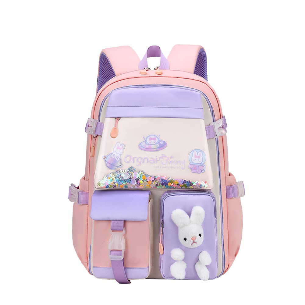 Cute Bunny Backpack for Girls - Kawaii Rabbit School Bookbag with Large Capacity & Multiple Pockets | Stylish Daypack for School, Travel, and Everyday Use