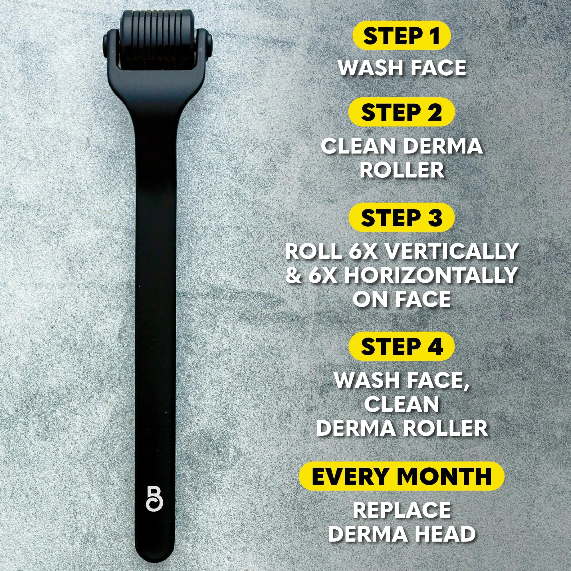 Beard Club Derma Roller for Men - 0.5mm Microneedle Roller to Stimulate Beard Growth & Improve Skin Health | Reduce Patchy Beard & Acne Scars | Perfect for Home Grooming & Facial Care Routine