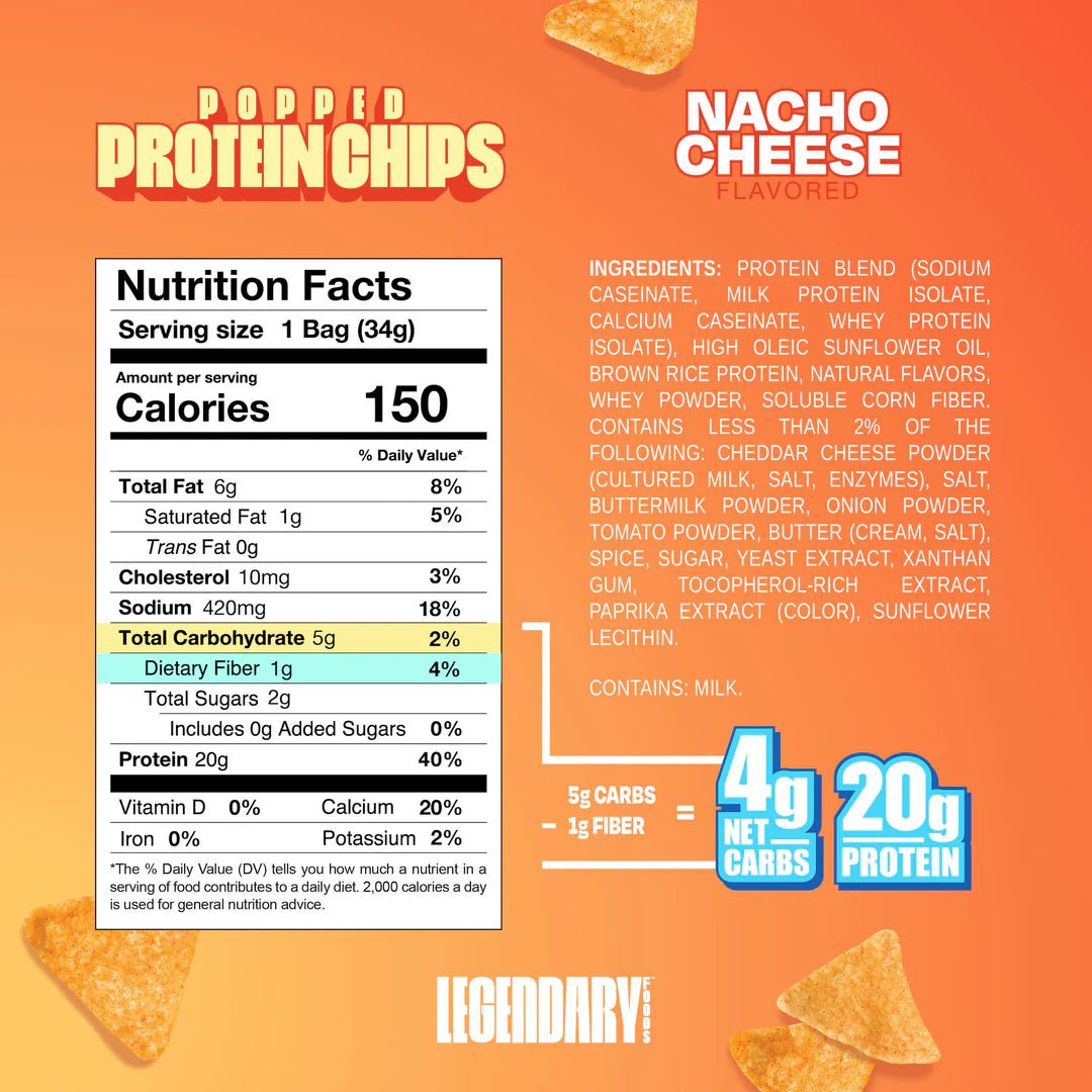 Legendary Foods Popped Protein Chips - 7 Pack Variety | High Protein Low Carb Snacks for Keto Diet & Weight Loss | Perfect for Office, Gym & On-the-Go Healthy Snacking