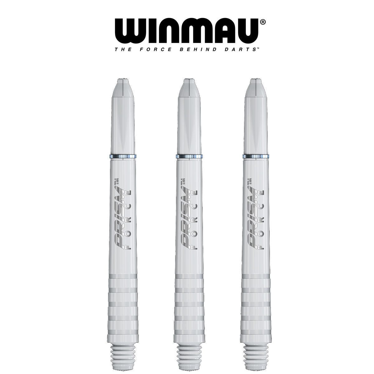 WINMAU Prism Force Ring Lock Dart Shafts - Medium White | Professional Dart Accessories for Precision Play | Perfect for Bars, Tournaments & Home Practice