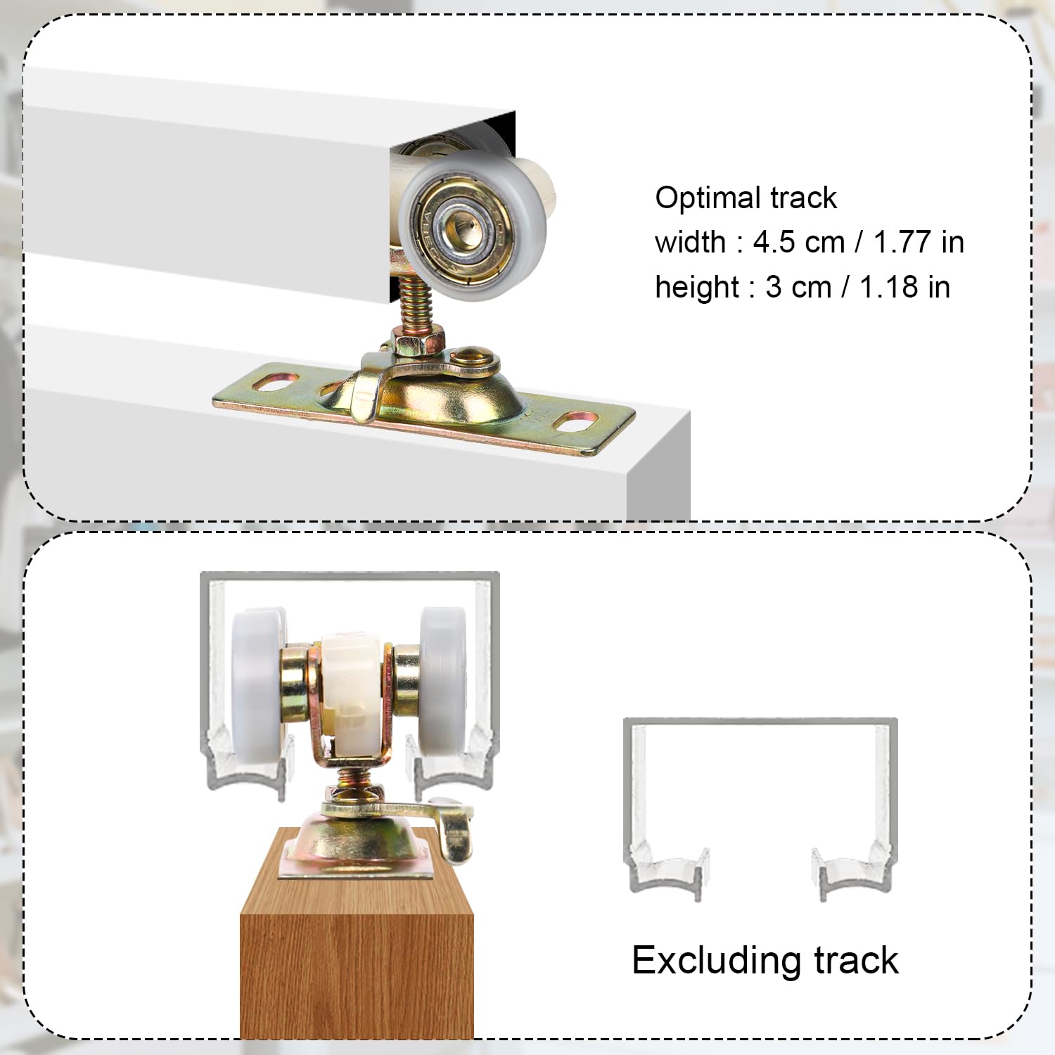 Sliding Pocket Door Hardware Kit - Top Hanger Rollers for 1-3/8