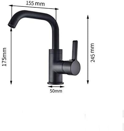 360° Rotating Deck Mounted Bathroom Sink Faucet - Single Handle Brushed Gold Basin Mixer Tap with Hot/Cold Water Control - Perfect for Modern Bathroom & Powder Room Renovations