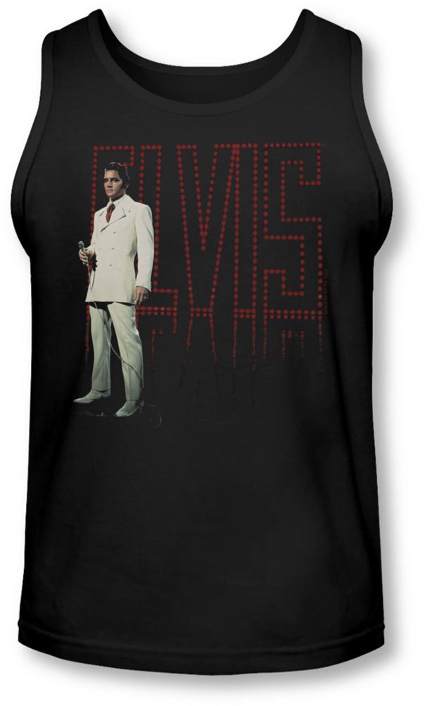 Elvis Presley Inspired Men's White Suit Tank Top - Vintage Style Muscle Shirt for Concerts, Costume Parties & Themed Events
