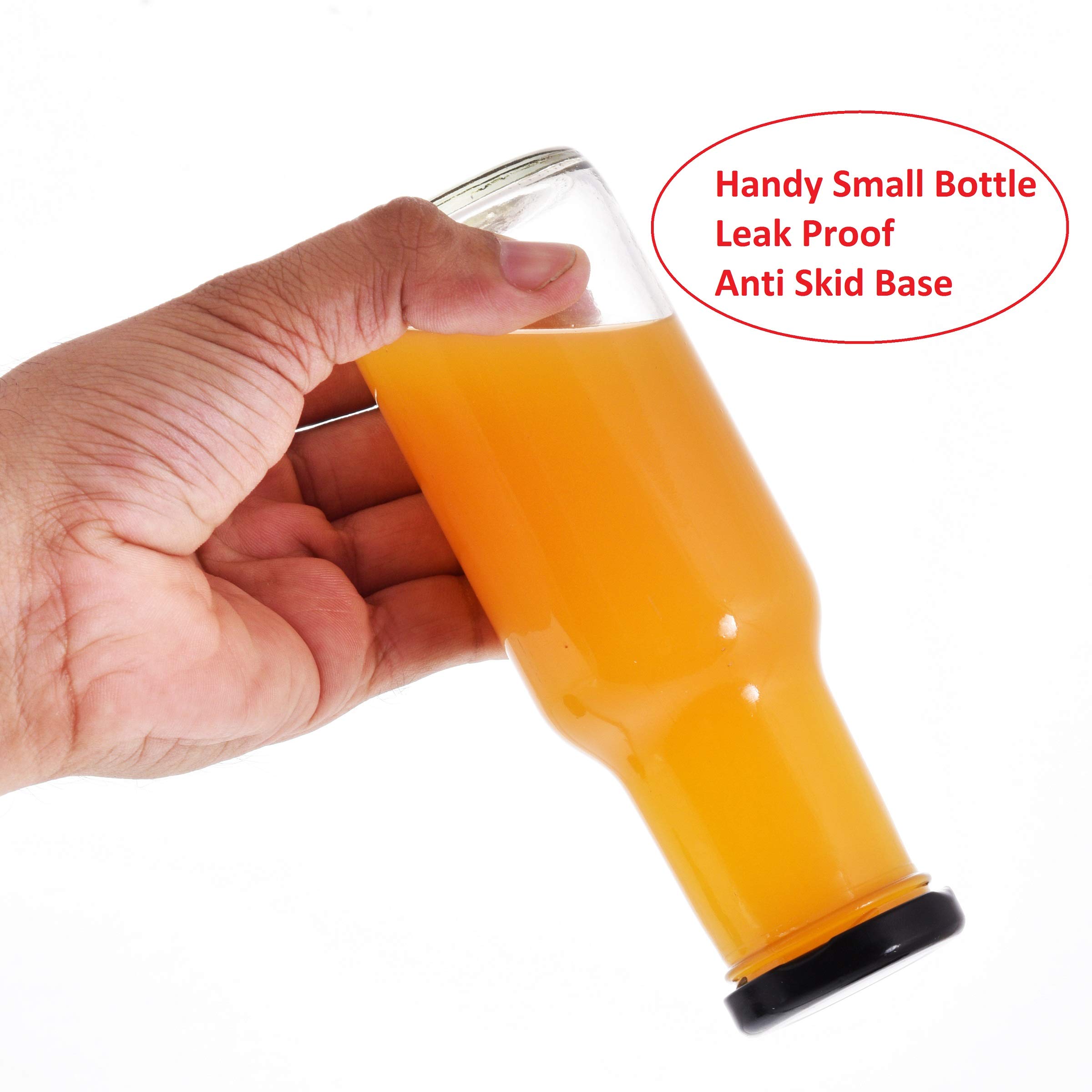 200ml Glass Bottles for Milk, Juice - 2 Pack with Rust Proof & Airtight Black Lids - Perfect for Homemade Beverages, Meal Prep & Office Drinks