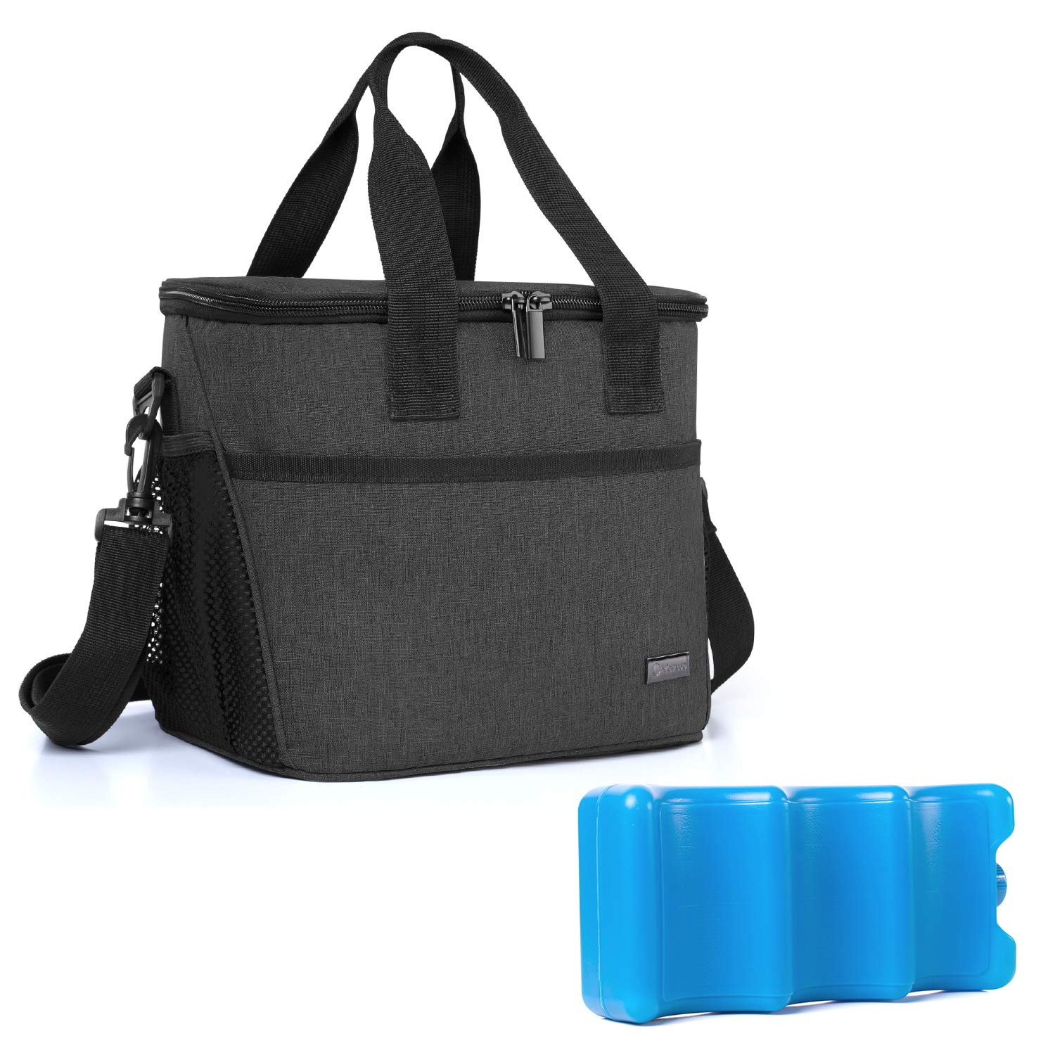 Yarwo Insulated Breast Milk Cooler Bag with Ice Pack - Holds 6 Bottles (Up to 9oz) - Portable Baby Bottle Tote for Nursing Mothers - Perfect for Travel, Work & Outdoor Activities - Black