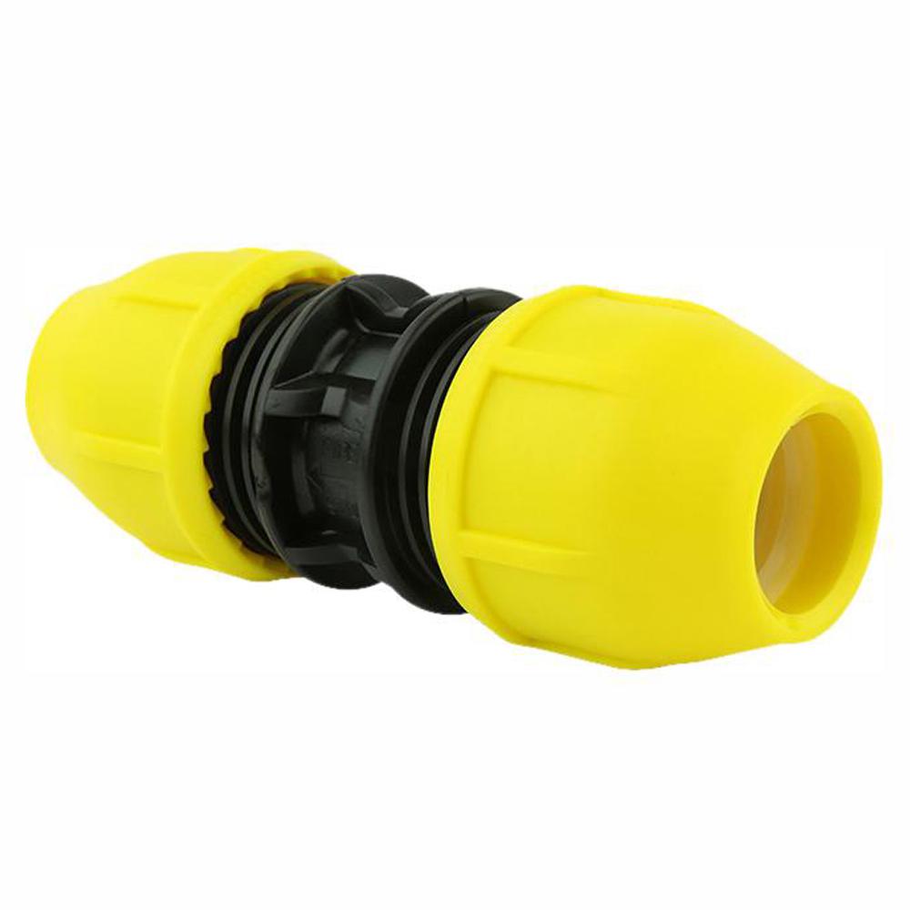 3/4 Inch IPS Underground Yellow Poly Gas Pipe Coupler - Home Flex 18 429 007 for Natural Gas & Propane Lines - Ideal for Outdoor Gas Supply & Underground Utility Connections