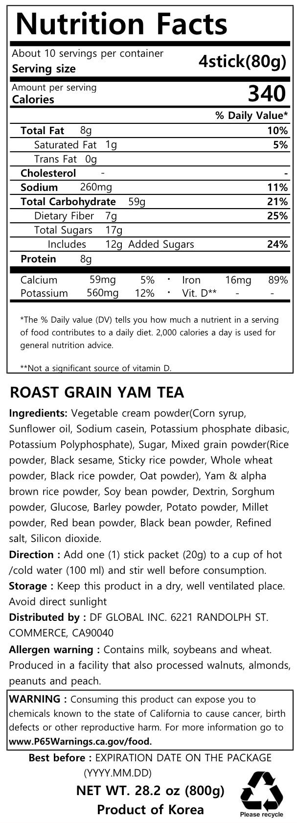 Korean Mixed Grain Powder Shake – Healthy Breakfast Drink for Weight Loss & Energy Boost