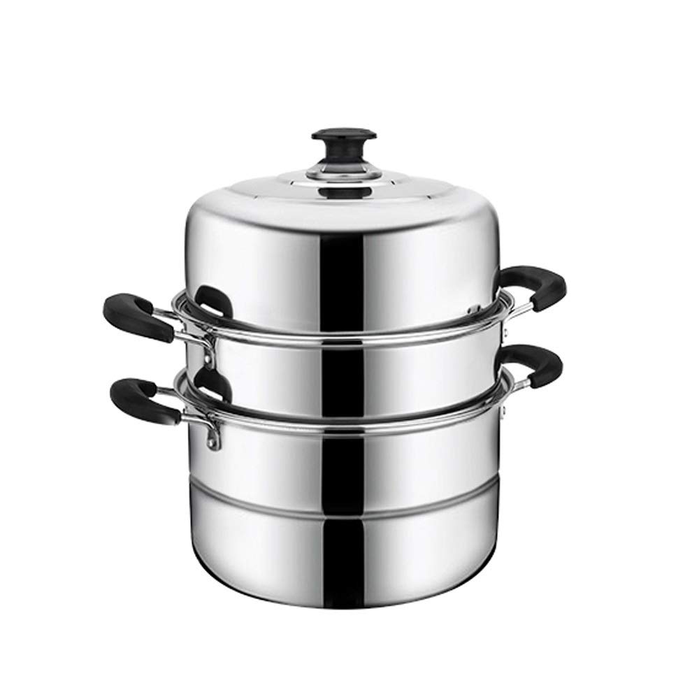 CHLLGK Stainless Steel Steamer Pot - 8 Quart Thick Soup Pot with Lid, Universal Induction & Gas Stove Compatible - Perfect for Steaming, Boiling, Soups & Large Batch Cooking in Kitchens & Restaurants