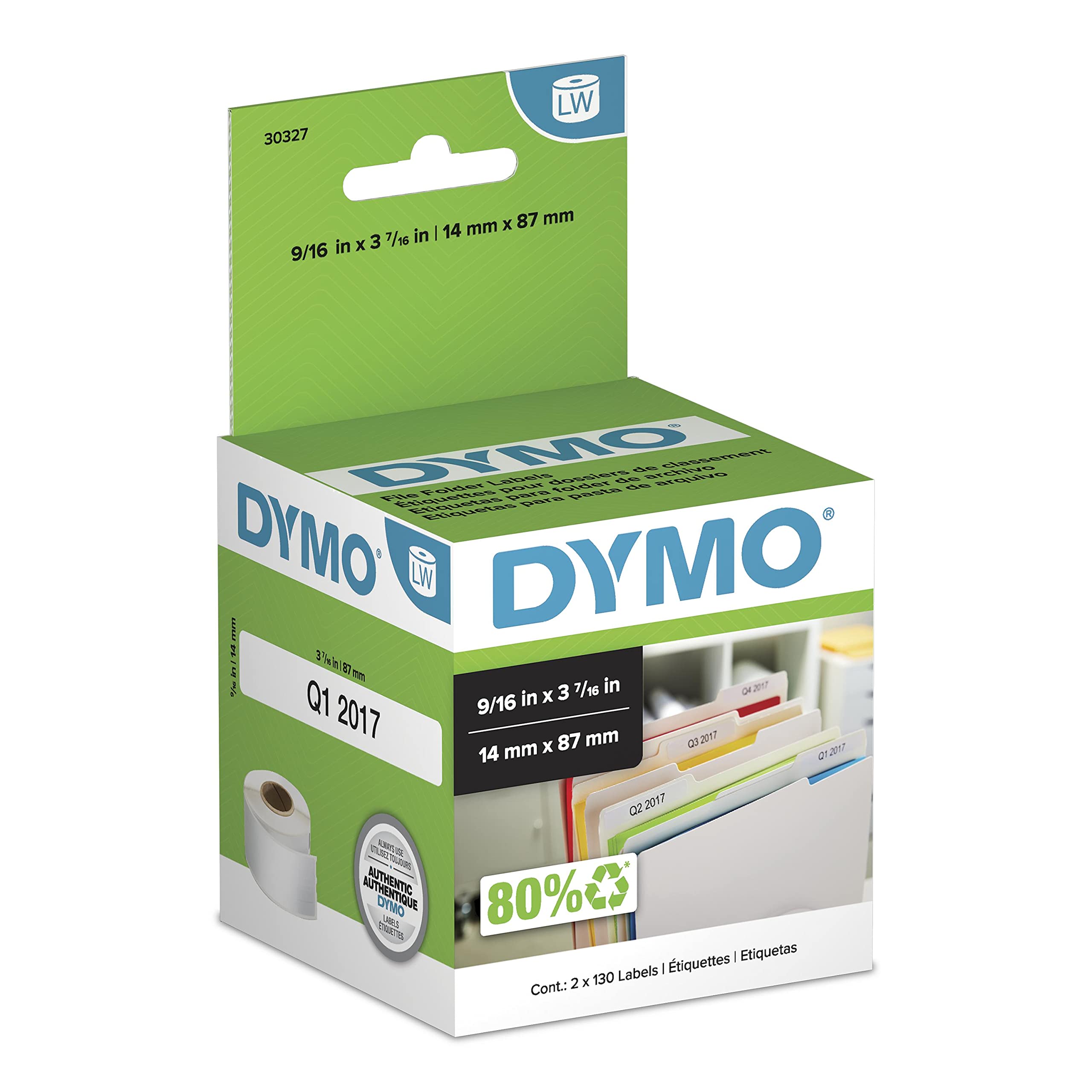 DYMO LW Standard Shipping Labels & LW 1-Up File Folder Labels for LabelWriter Printers - 2-1/8
