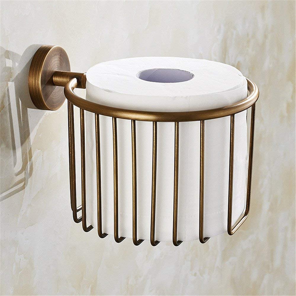 Vintage Copper Paper Towel Holder & Toilet Paper Roll Stand - Antique Bathroom Tissue Box Organizer for Kitchen, Bath, and Restroom Decor