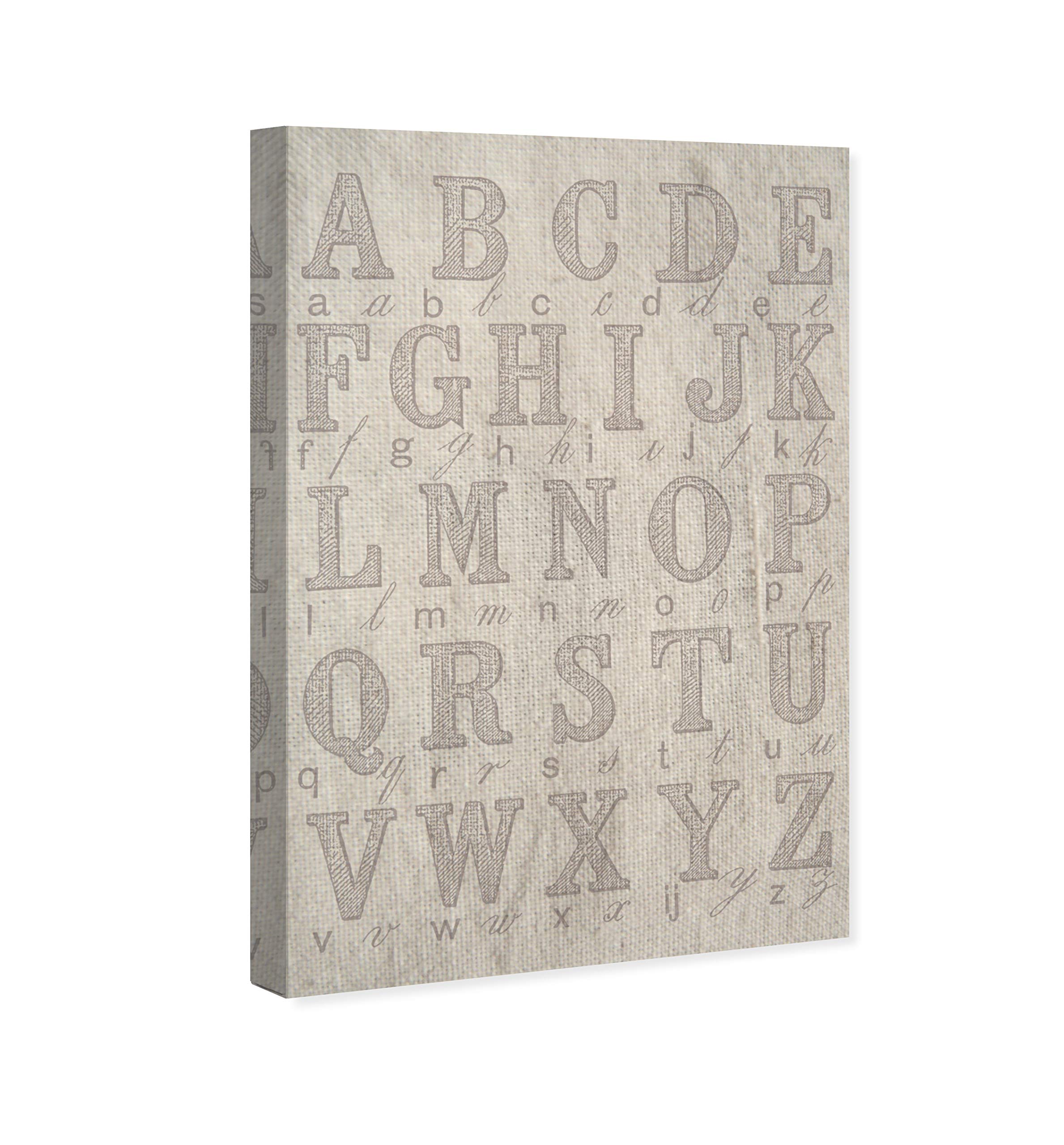 Oliver Gal Artist Co. 'La Cursive' Wall Art Canvas Print - 24x36 Inch Typography Quote Decor for Kids Room & Nursery - White & Gray Modern Children's Bedroom Decor | Perfect for Baby Shower Gifts & Playroom Wall Art