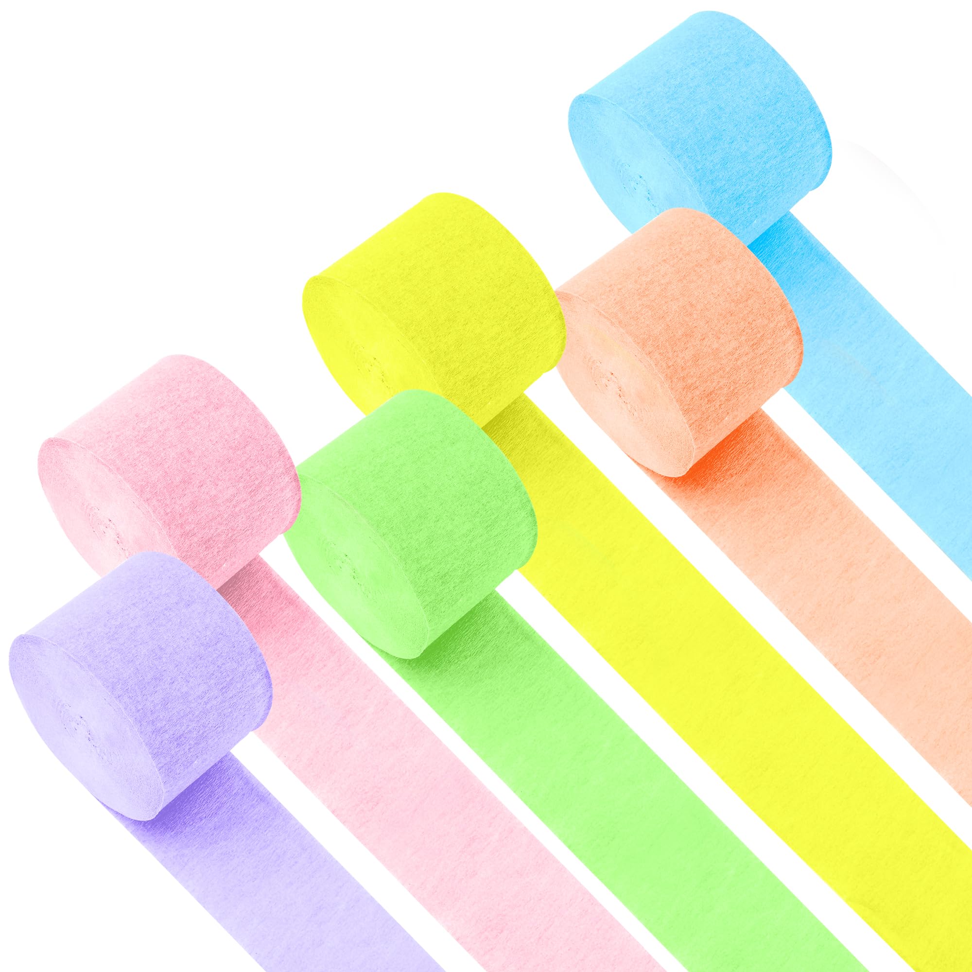 Pastel Crepe Paper Streamers - 6 Rolls (492ft Total) for Party Decorations | Birthday, Wedding, Baby Shower & Celebration Supplies | 2.37