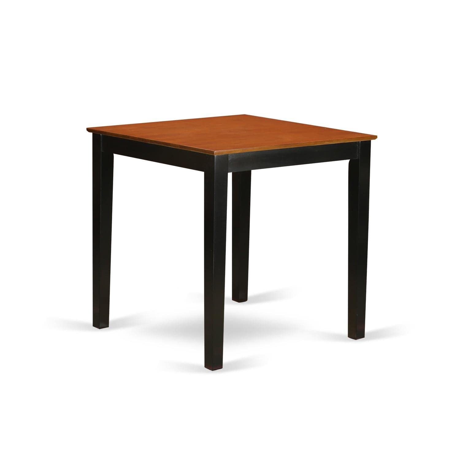 East West Furniture 36x36 Inch Pub Square Counter Height Dining Table - Black & Cherry Finish for Small Spaces | Perfect for Apartments, Kitchens & Bistro-Style Dining Areas