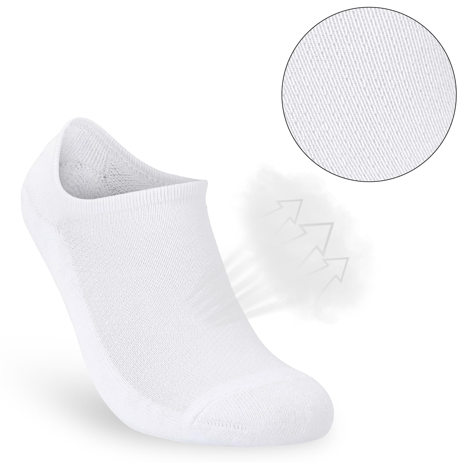 SRCLO Men's No Show Trainer Socks 9-12 - Invisible Low Cut Cotton Socks with Non-Slip Silicone Stripes (6 Pairs) - Perfect for Running, Gym & Casual Wear