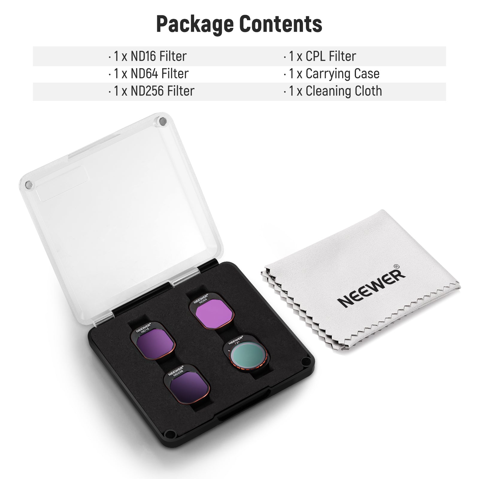 NEEWER 4 Pack ND & CPL Filters Set for DJI Mini 4 Pro - Professional Camera Lens Filters for Aerial Photography, Vlogging & Cinematic Drone Shots